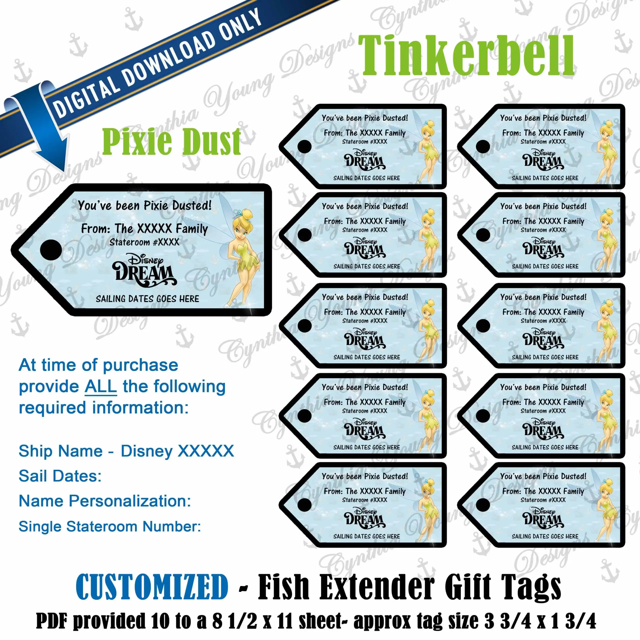 Pixie Dust Tags Printable Customizable
