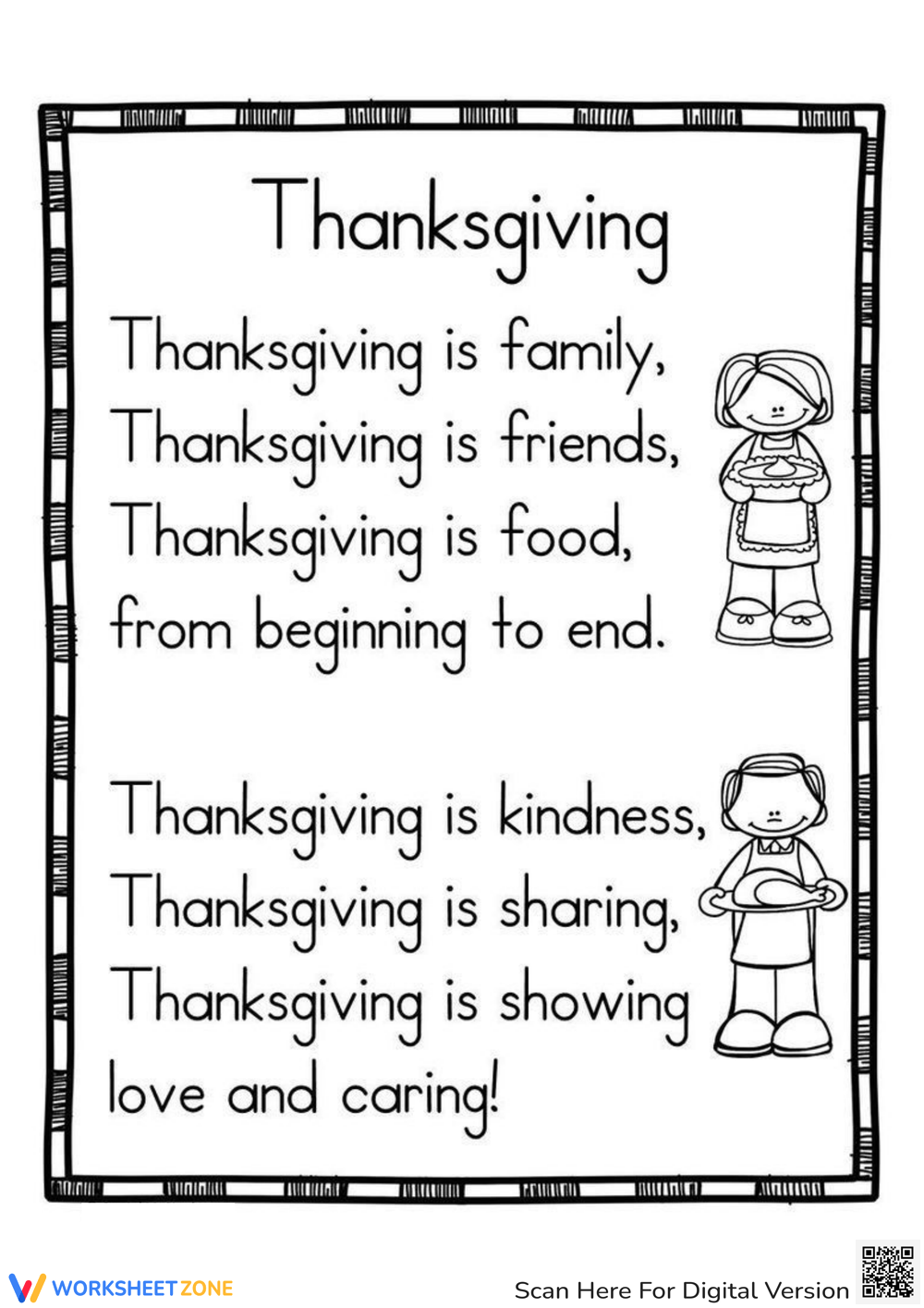 short thanksgiving poems for preschoolers