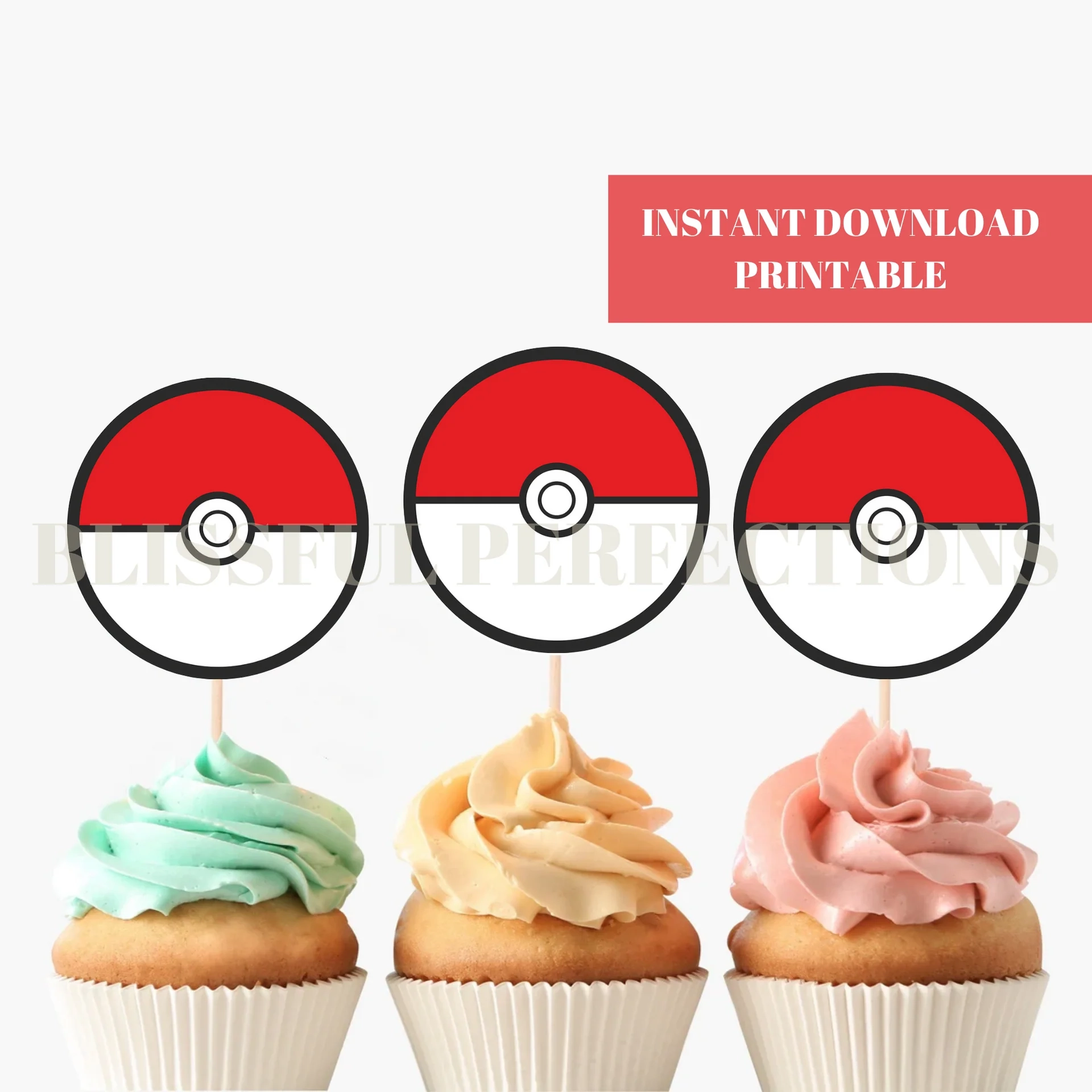 Pokeball Cupcake Toppers Pokemon Cupcake Toppers Pokeball Cupcake Toppers Pokemon Cupcake Toppers