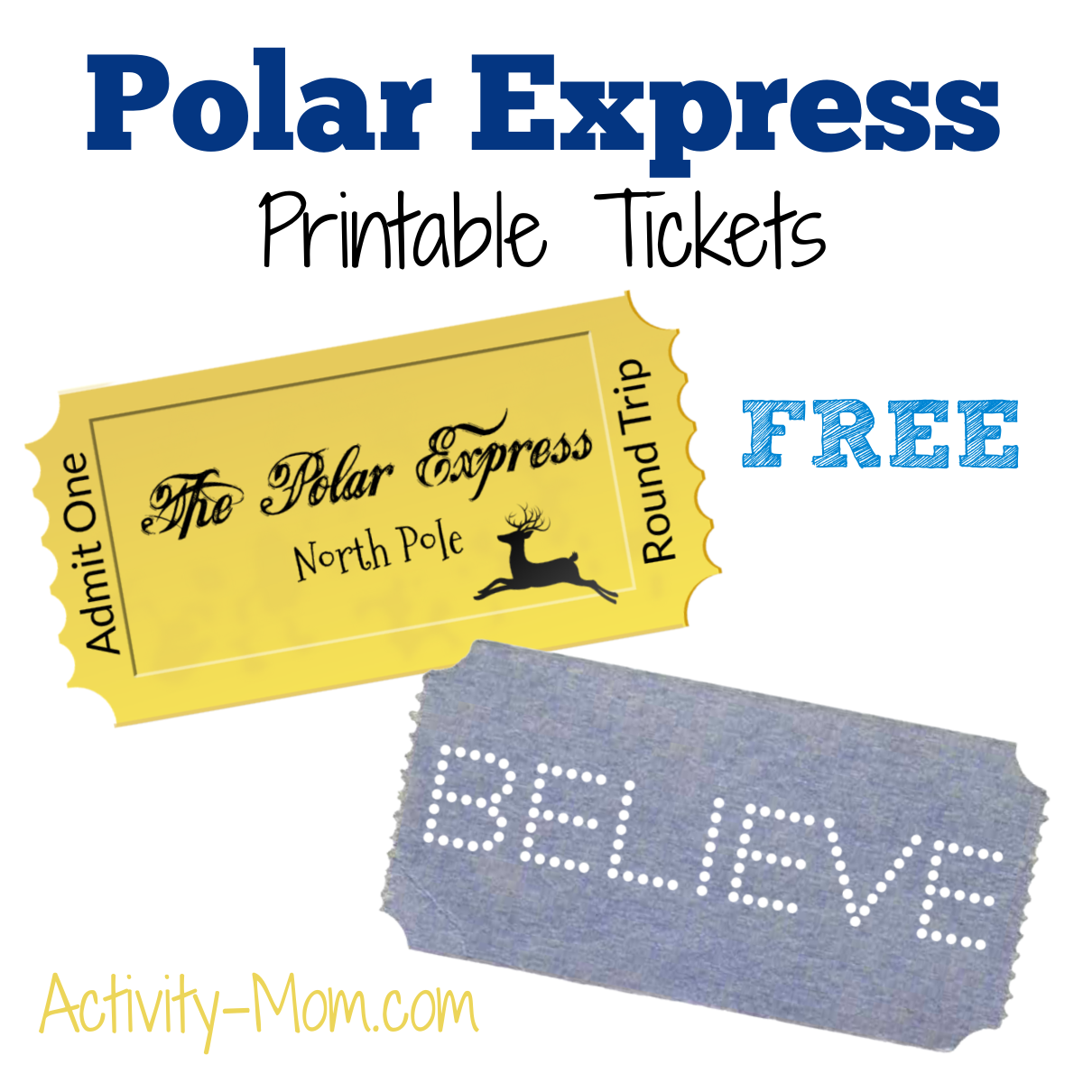 Polar Express Tickets Printable