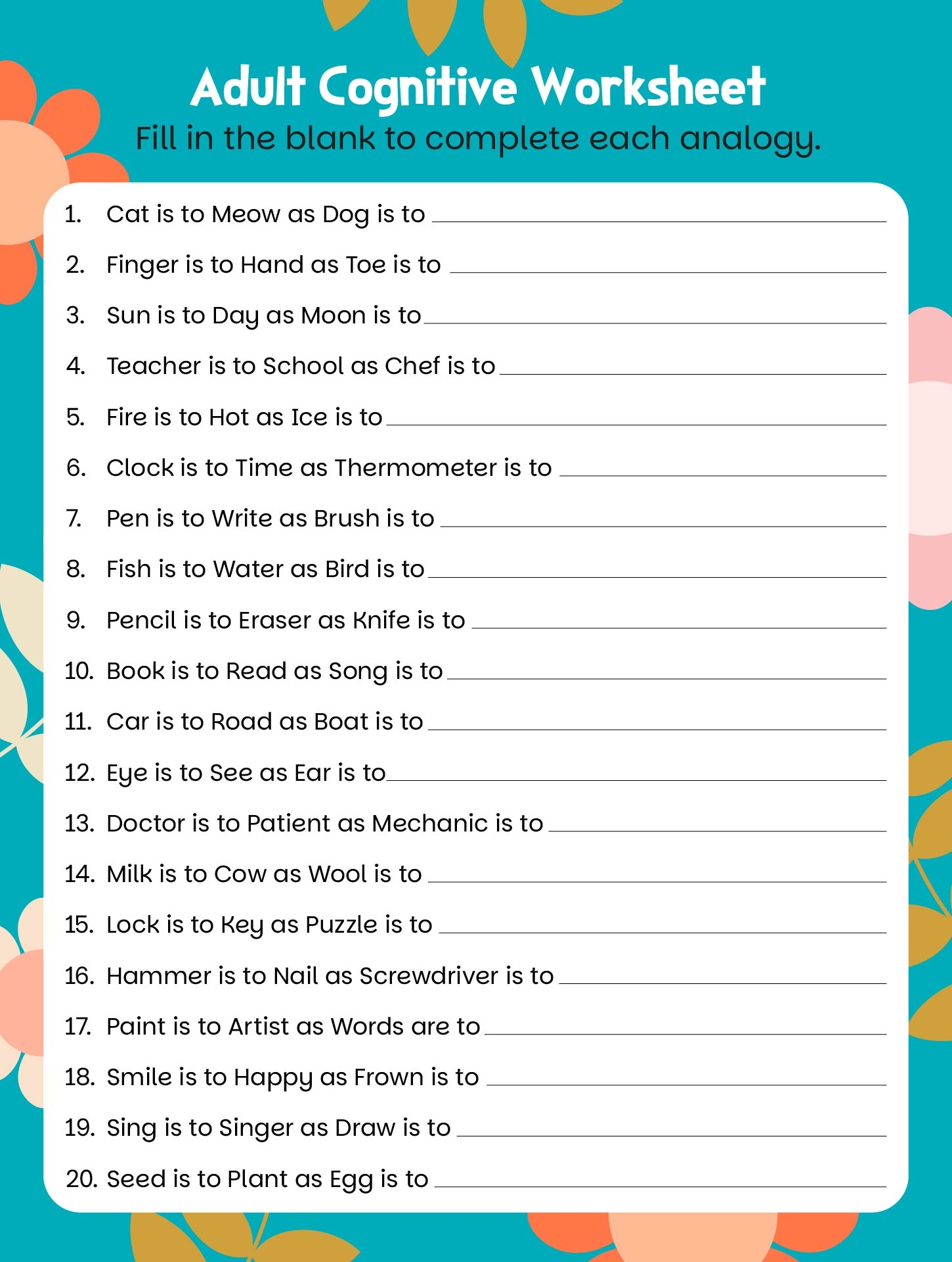 Post Adult Cognitive Worksheets Printable 338612 Post Adult Cognitive Worksheets Printable 338612