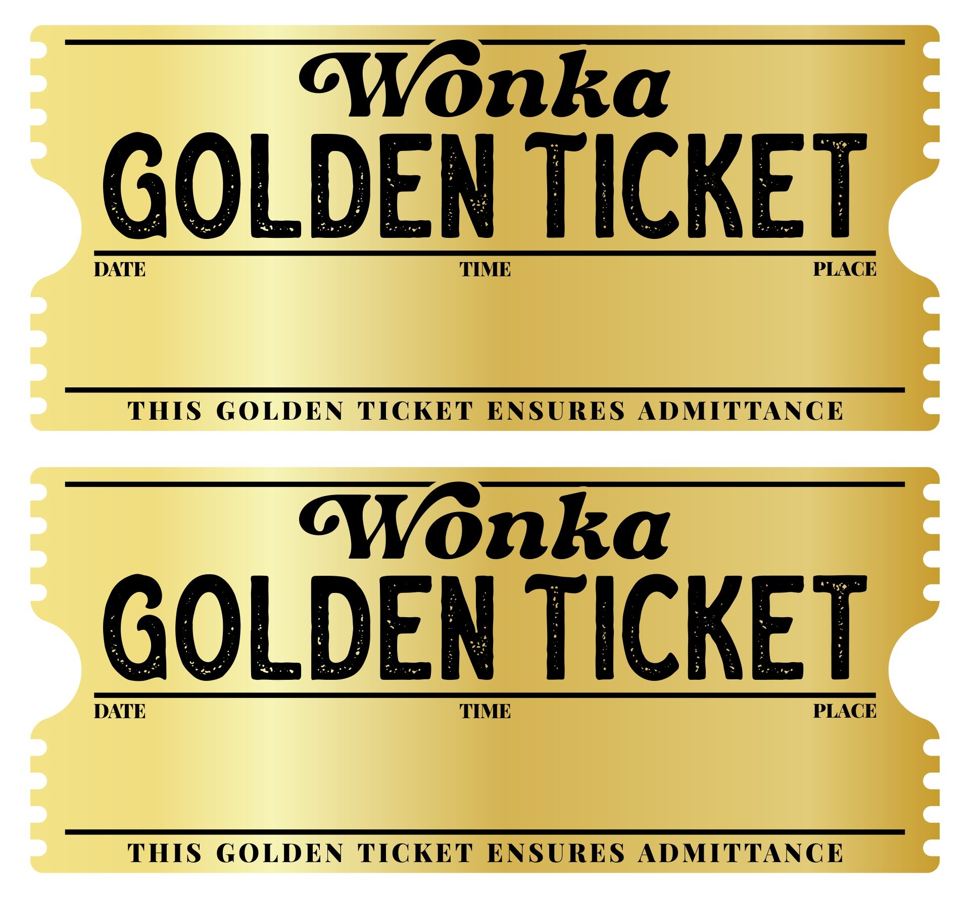 Post Editable Printable Wonka Golden Ticket 422299