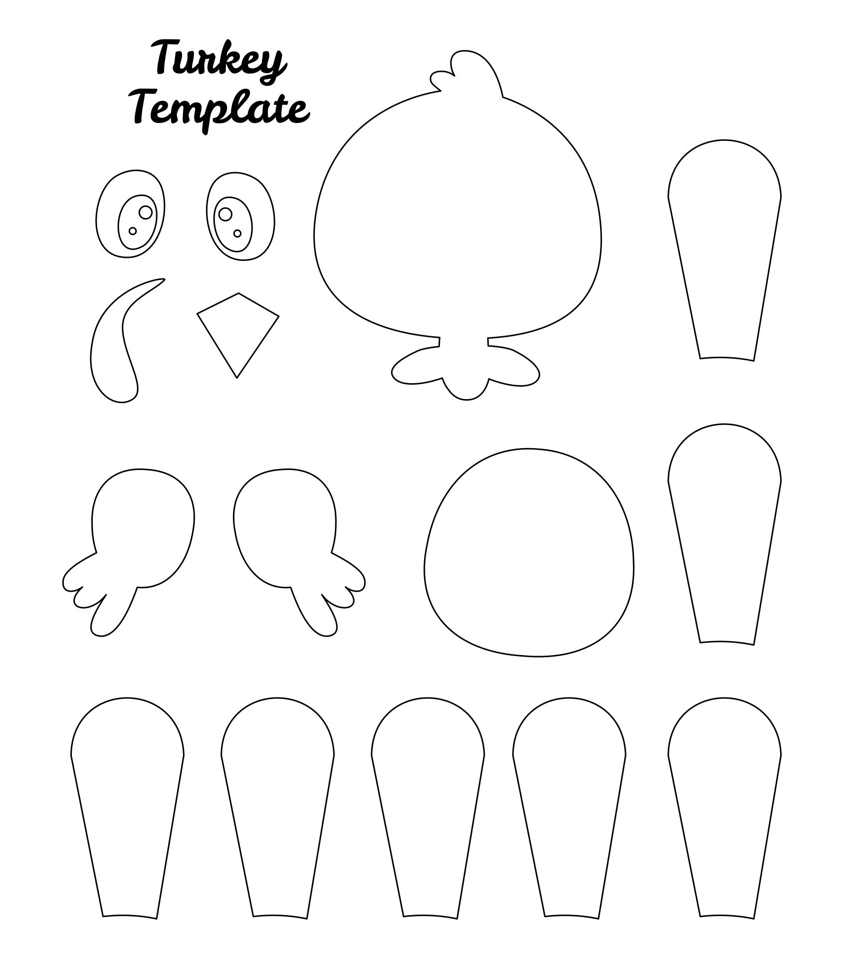 Post Hand Turkey Template Printable 366580