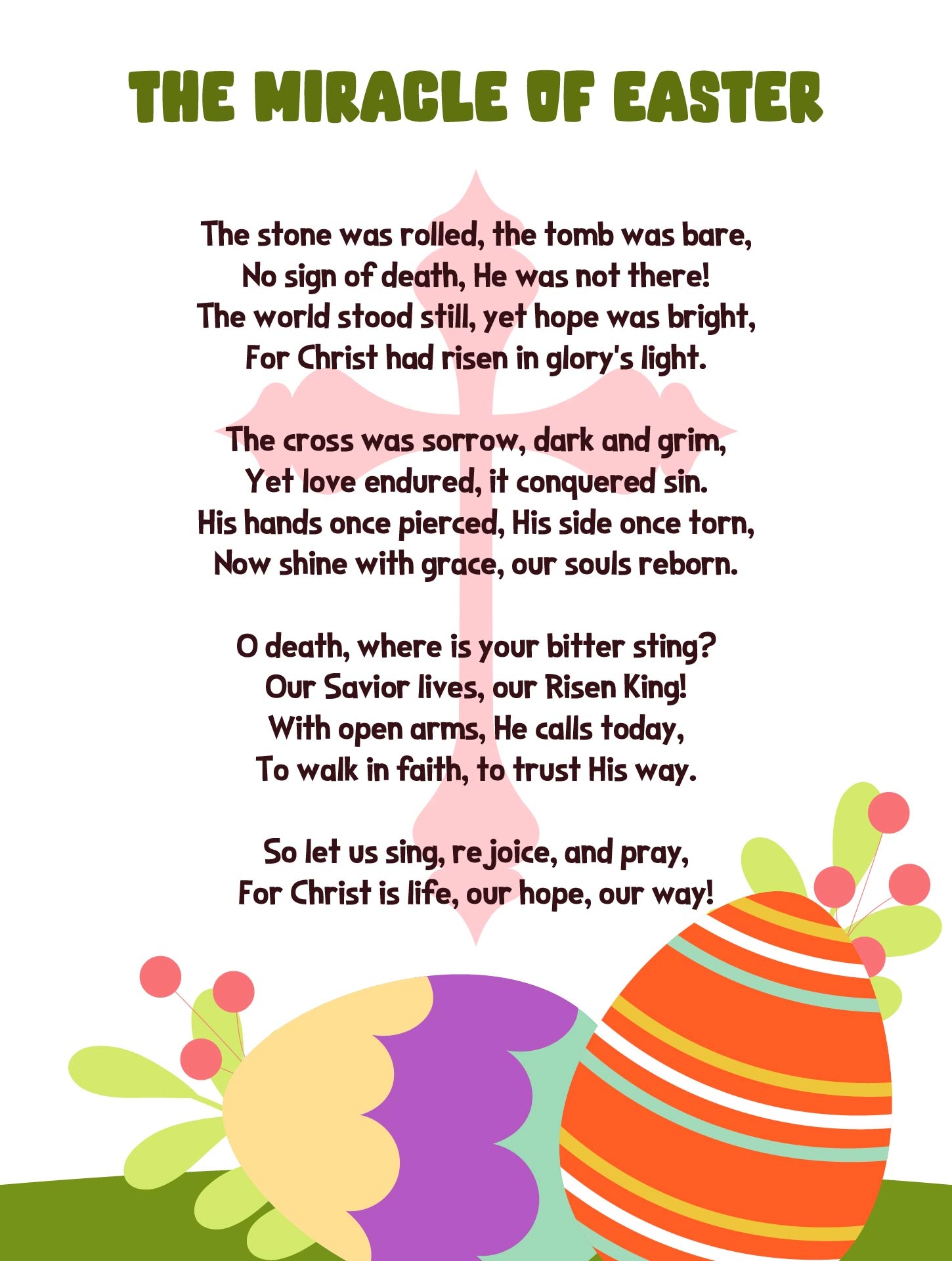 printable easter poems for church