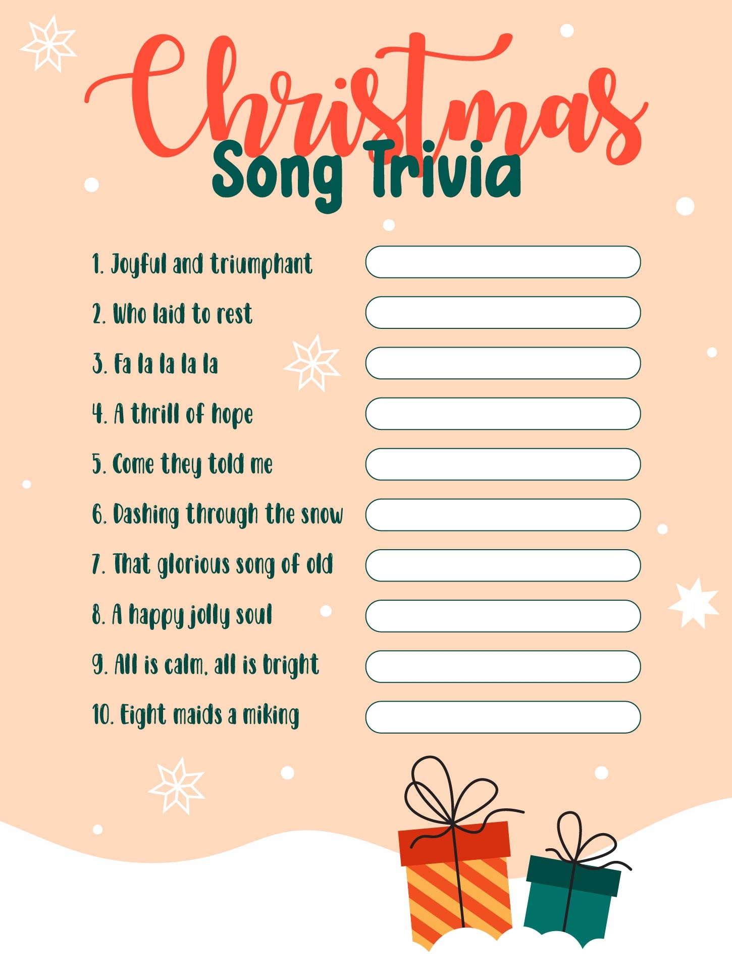 Post Name That Tune Trivia Printable 239731