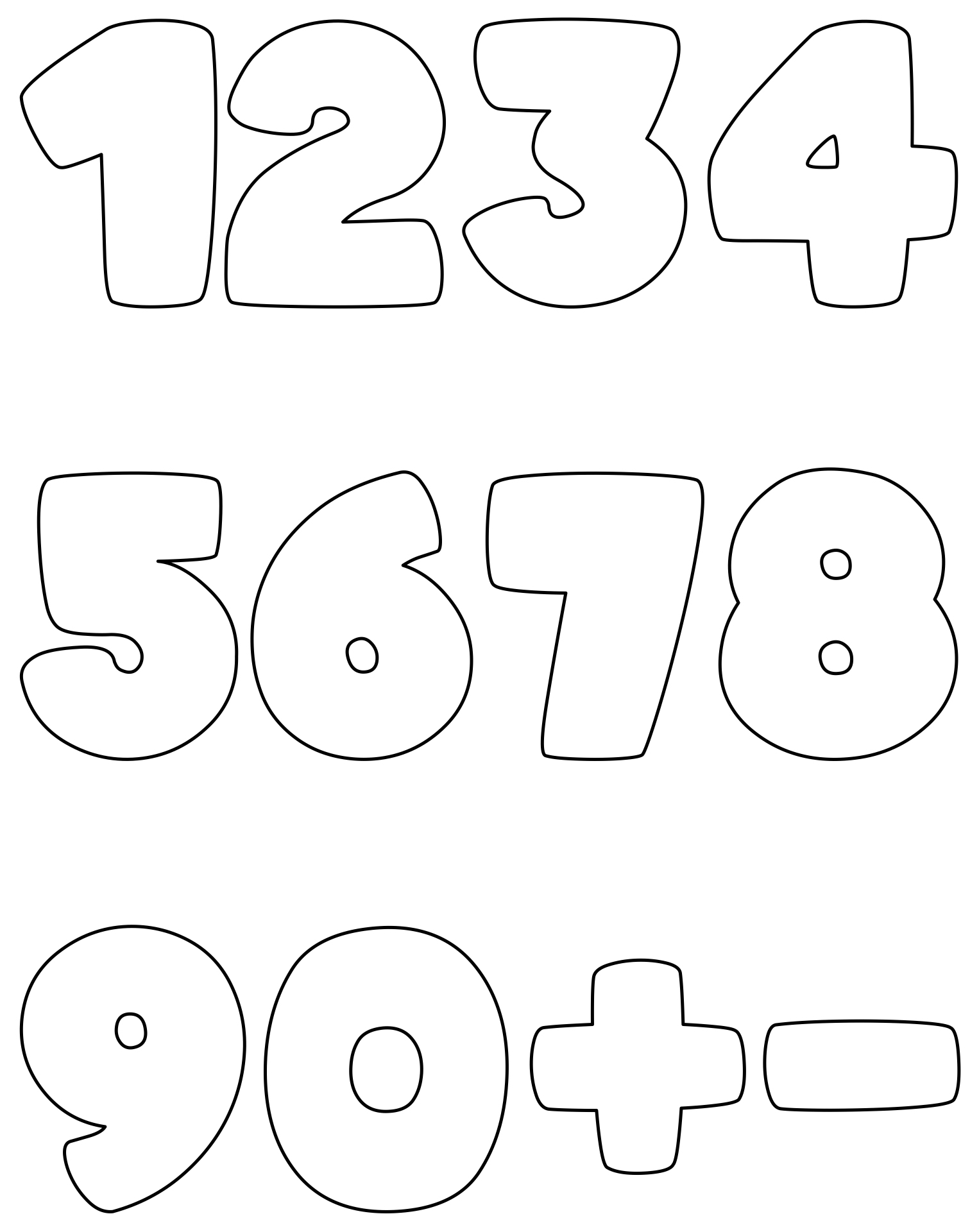 free printable bubble numbers