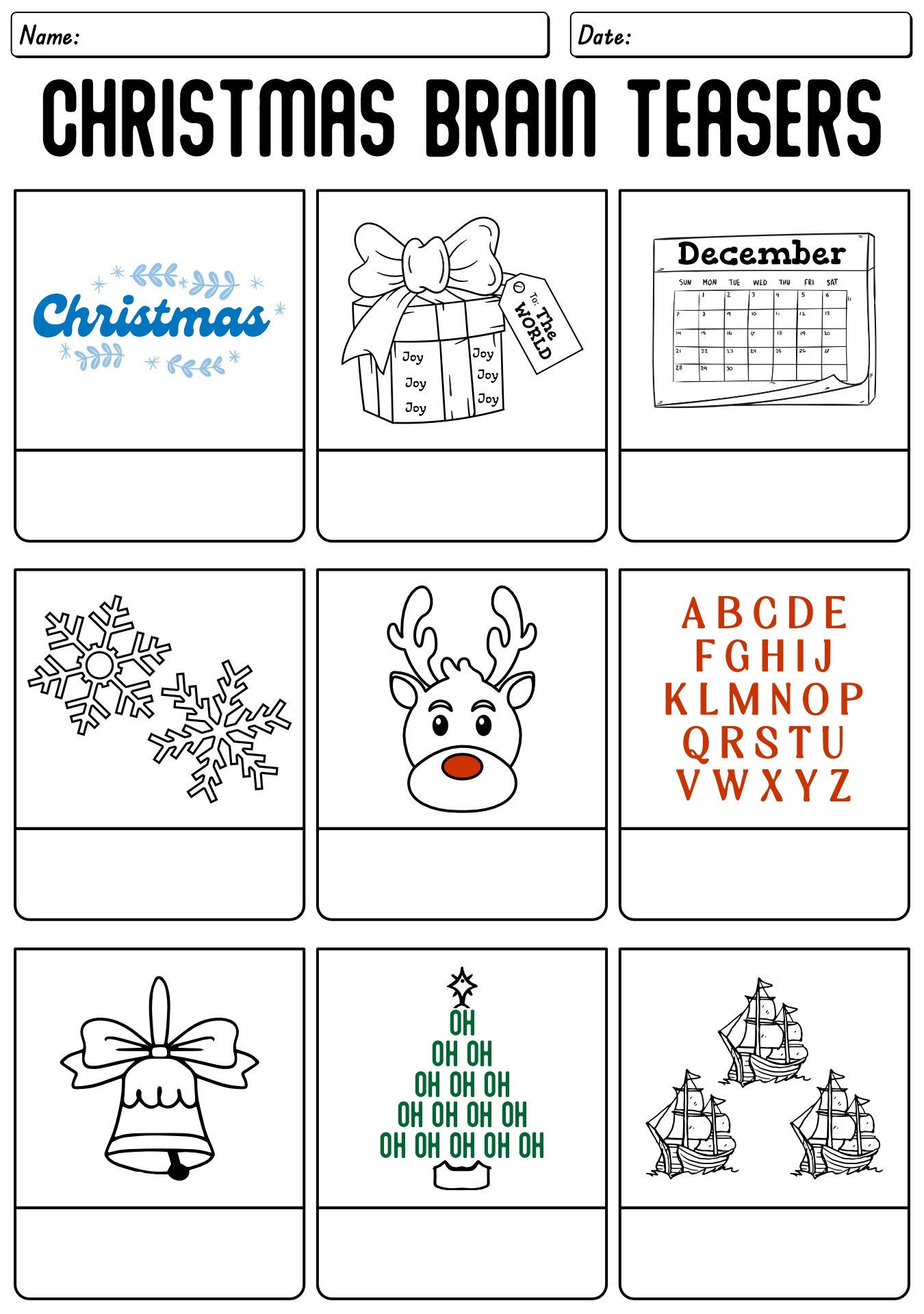 Post Printable Christmas Brain Teasers Worksheets 695729