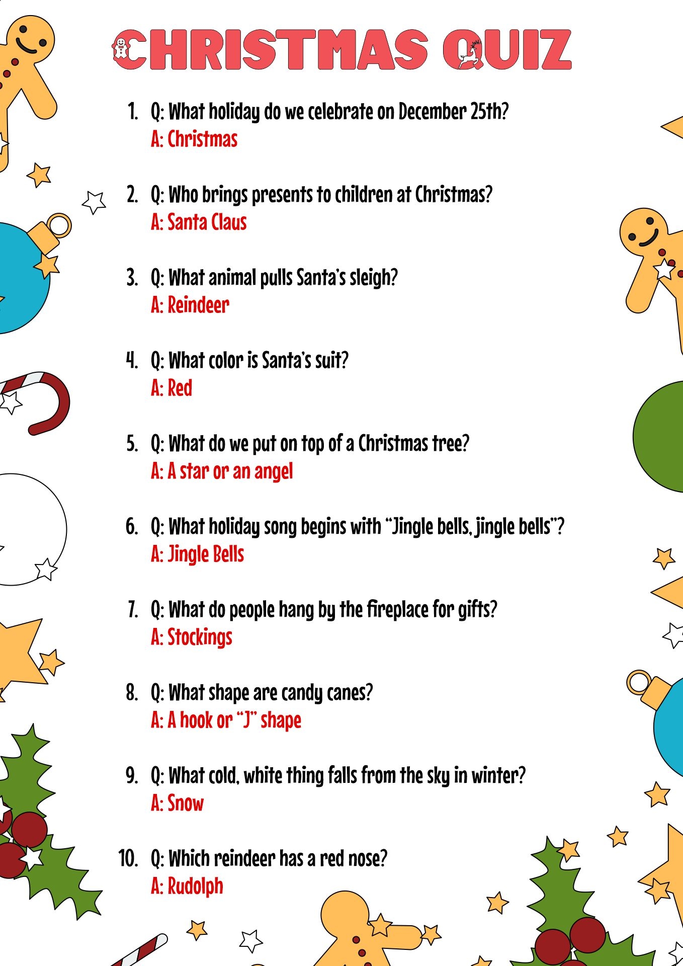 Post Printable Christmas Trivia Questions 18457