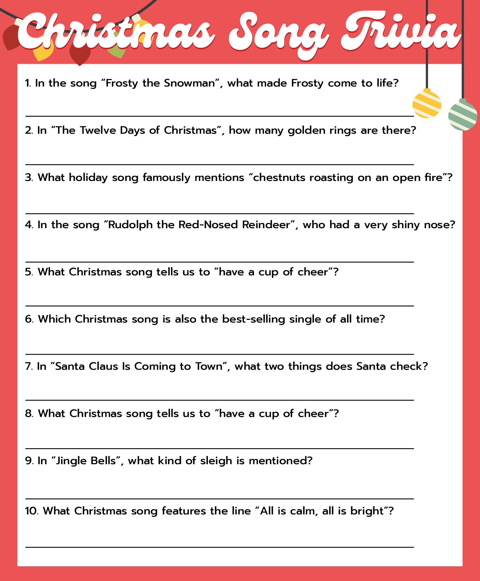 Post Printable Christmas Trivia Questions 18457