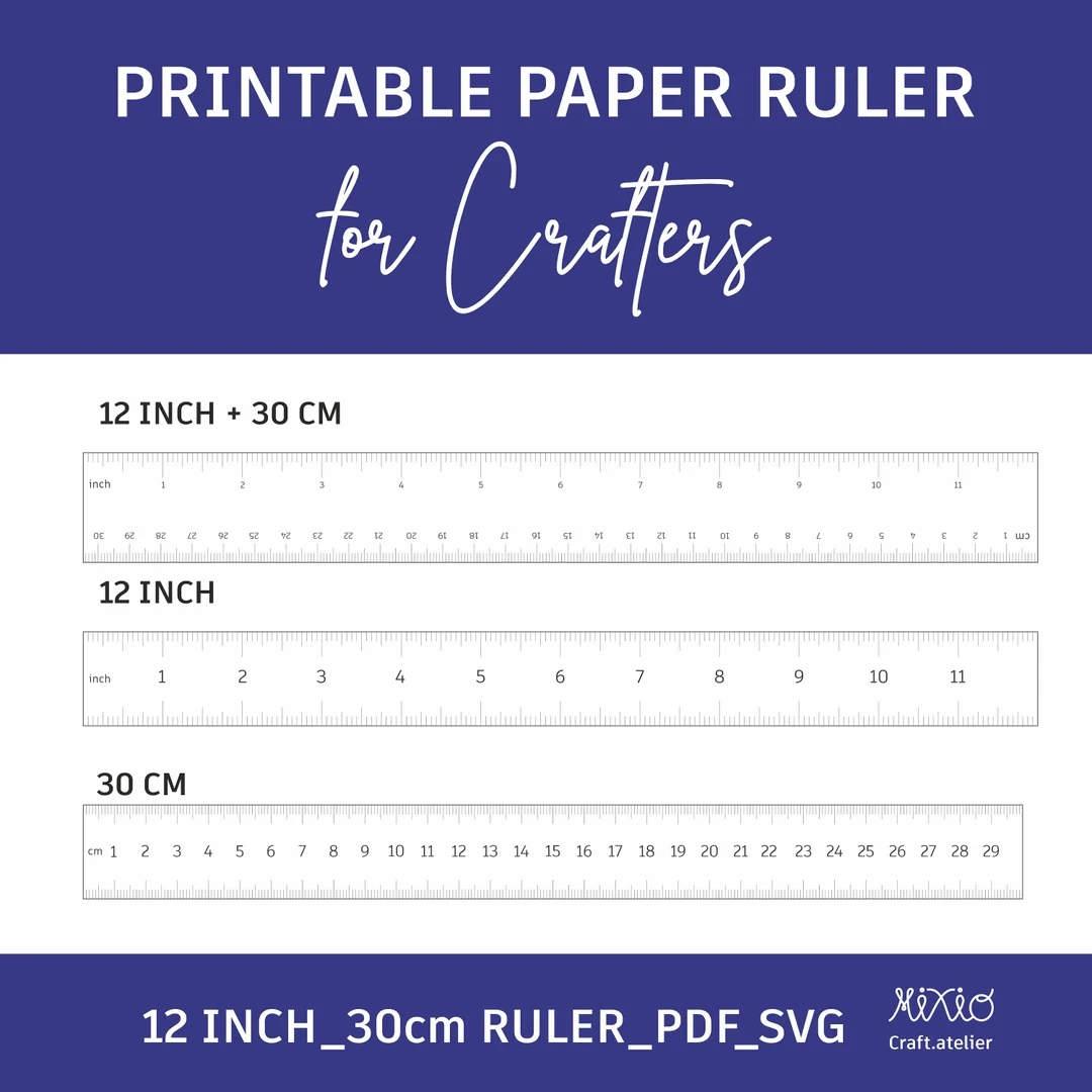 Printable 12 Inch 30 Cm Ruler Set