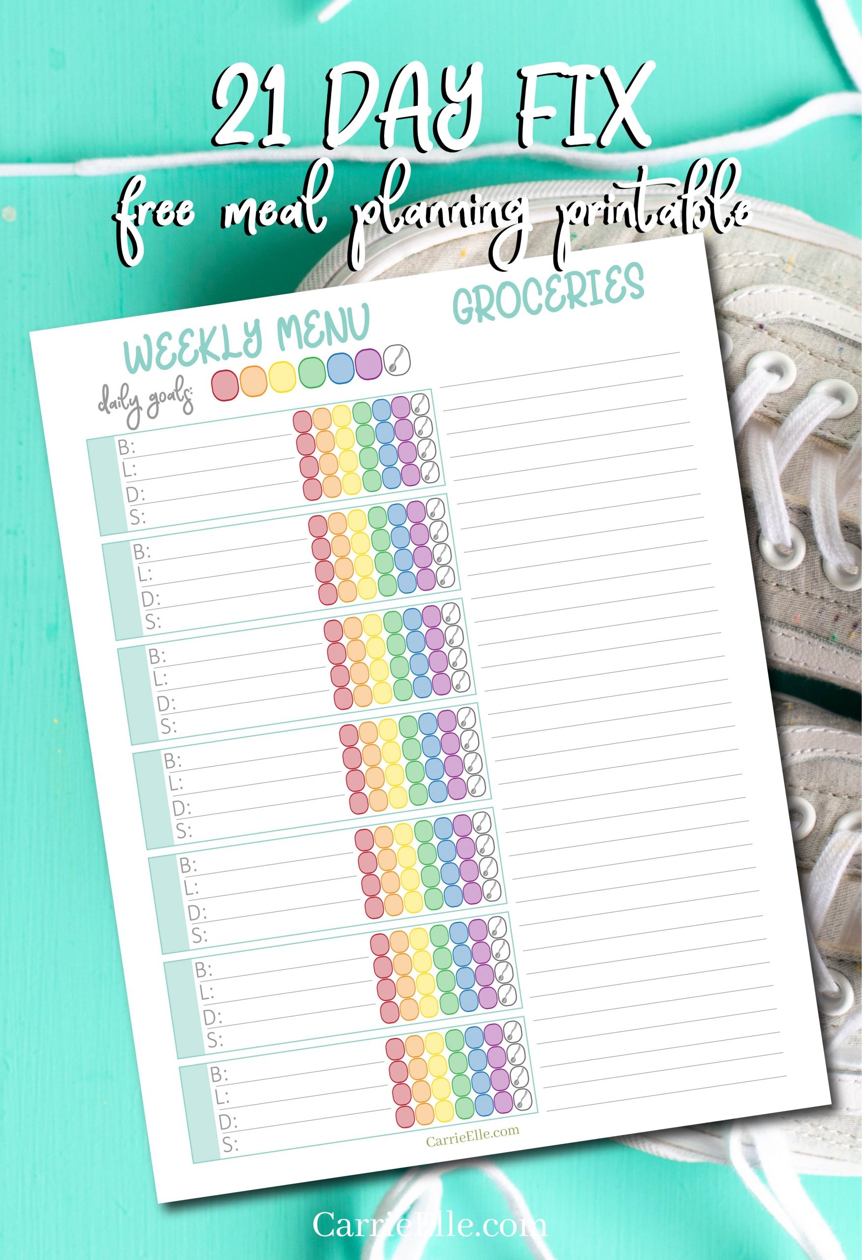 Printable 21 Day Fix Weekly Meal Planner Printable 21 Day Fix Weekly Meal Planner