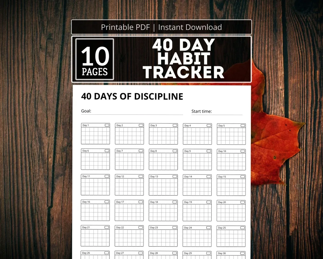Printable 40 Days Of Discipline Tracker