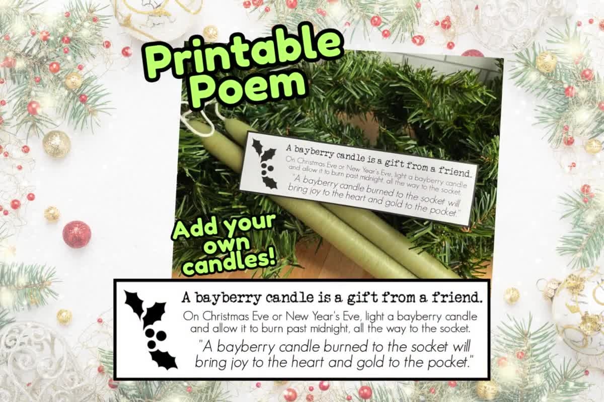 Printable Bayberry Candle Poem Saying Printable Bayberry Candle Poem Saying