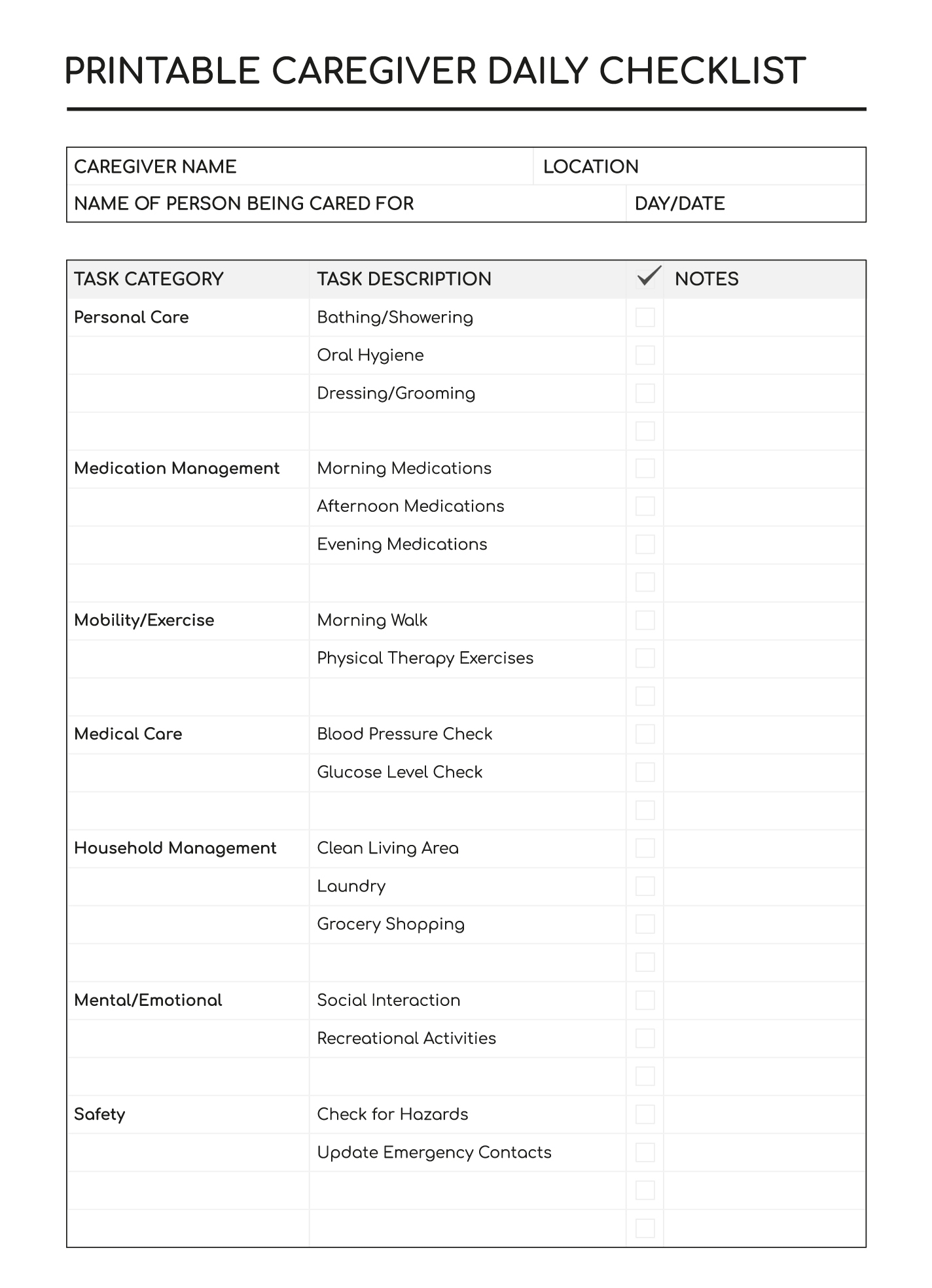 free printable daily chronicles for seniors
