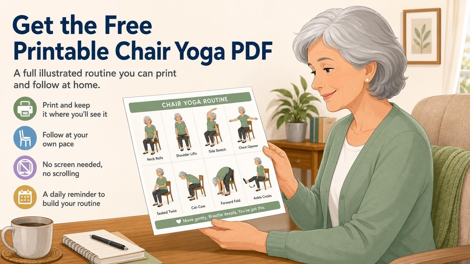 Printable Chair Yoga For Seniors