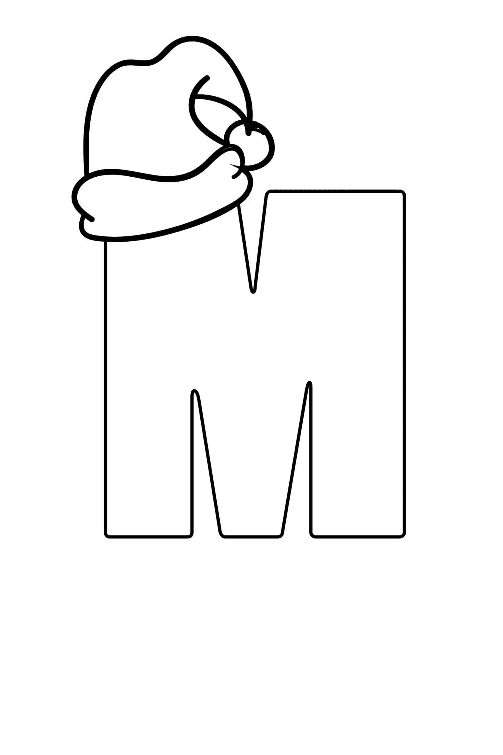 Printable Christmas Bubble Letter M Printable Christmas Bubble Letter M