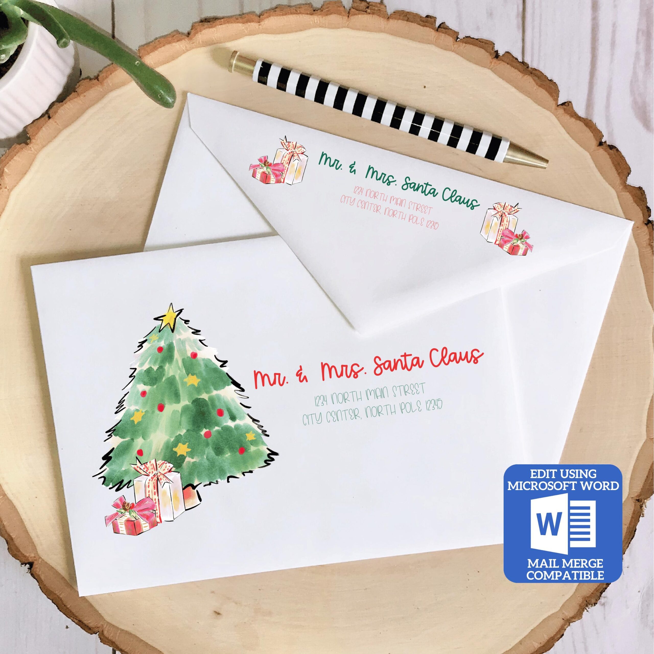 Printable Christmas Envelope Template