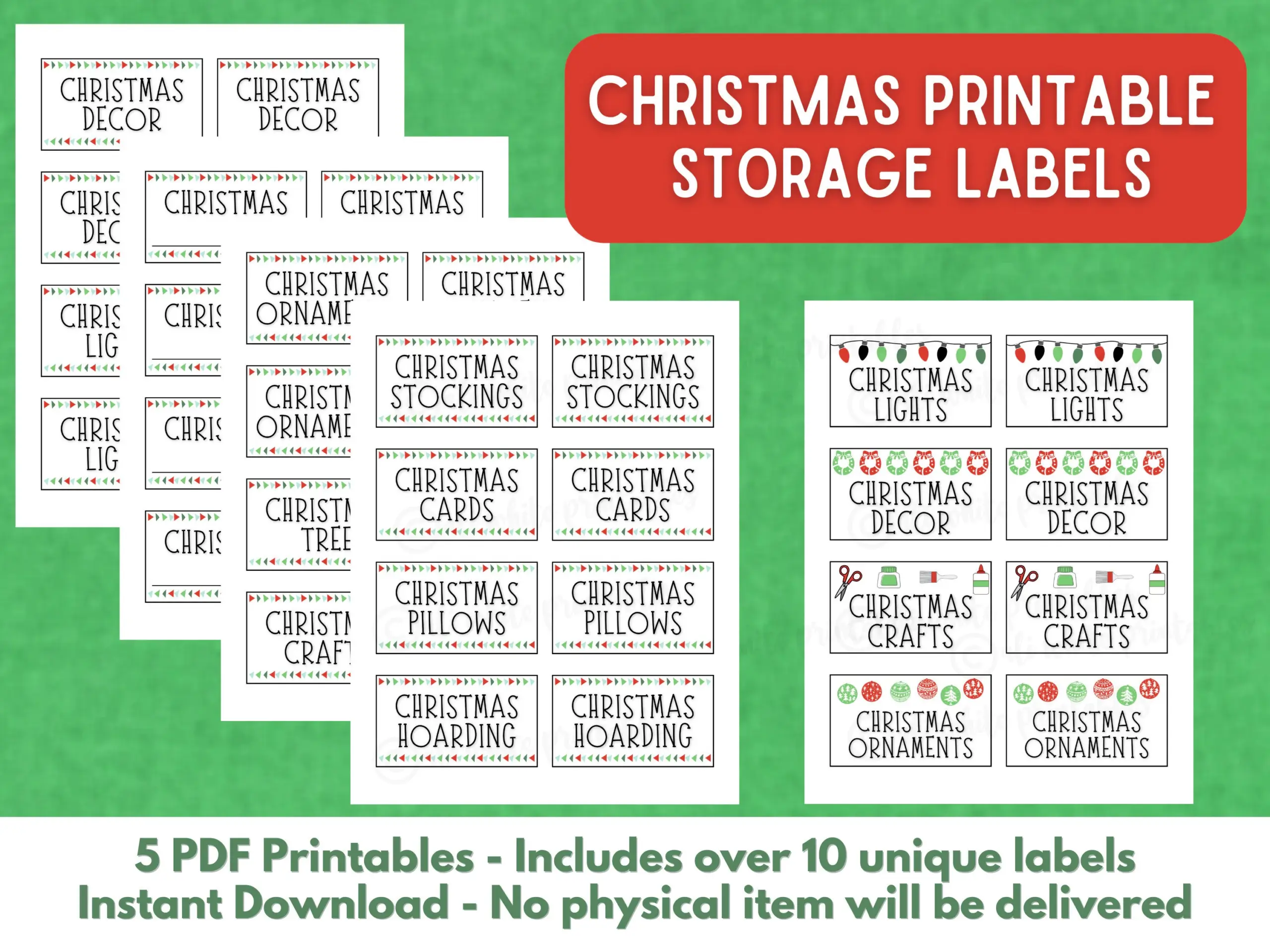 Printable Christmas Storage Labels