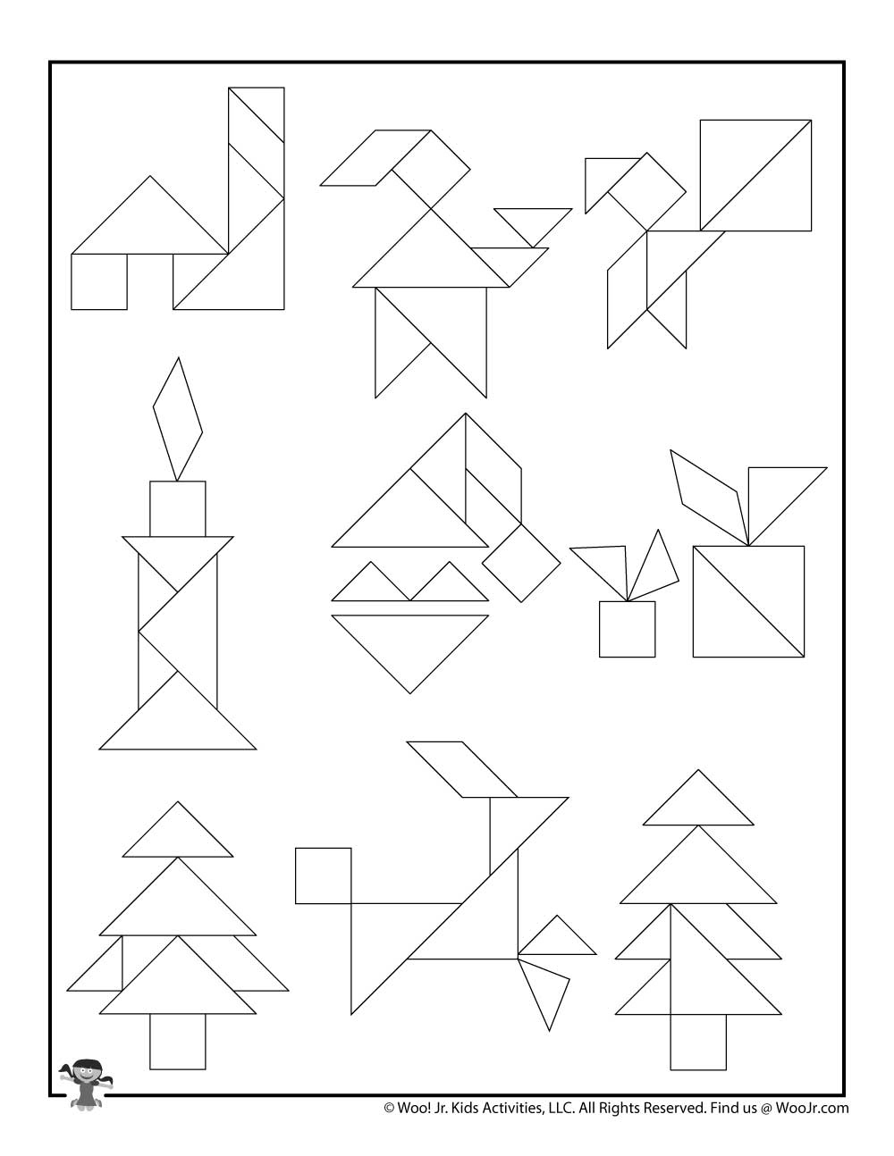 Printable Christmas Tangram Puzzles