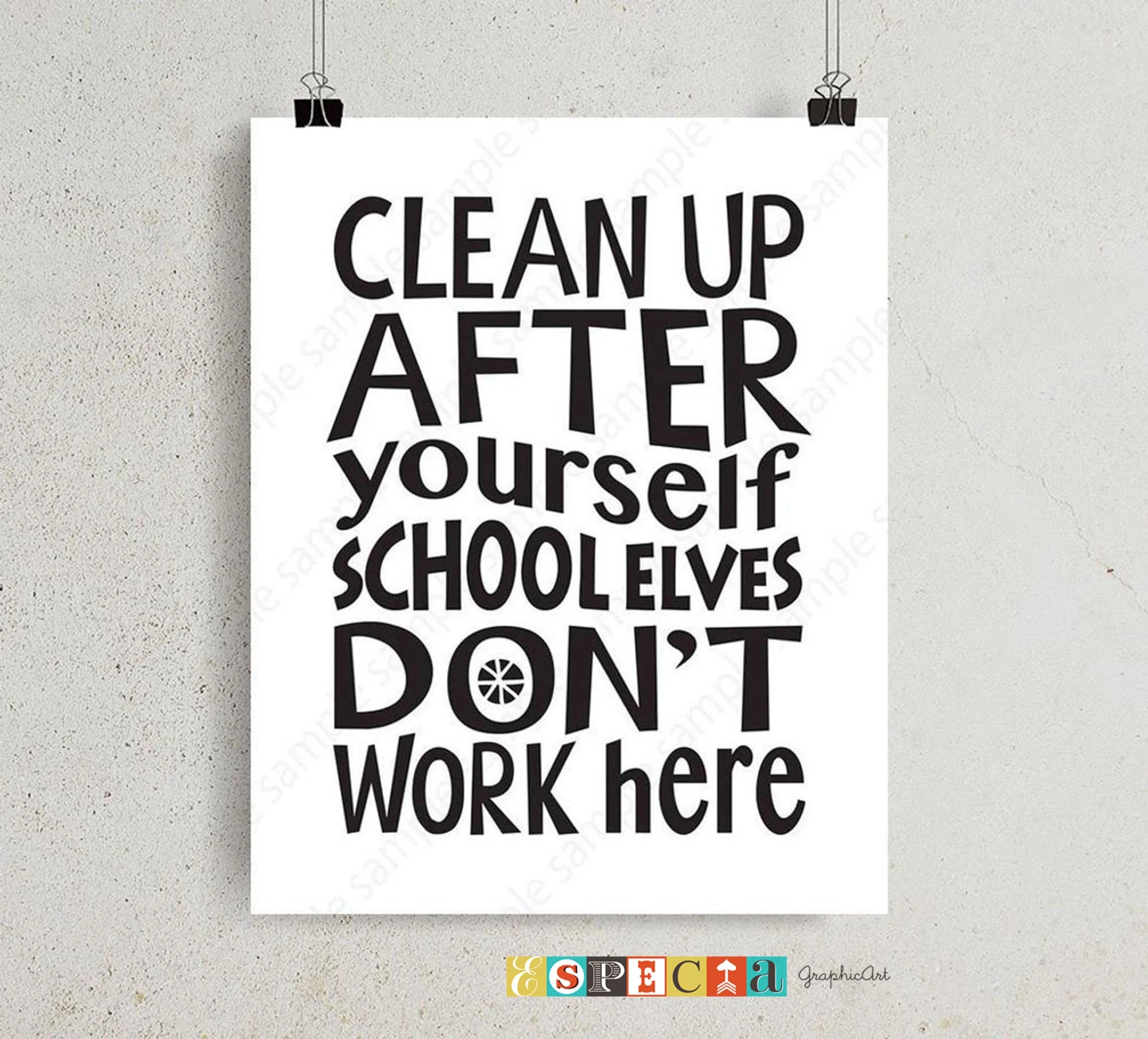 Printable Clean Up Reminder Poster