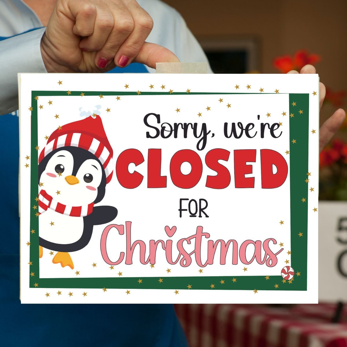 Printable Closed For Christmas Sign