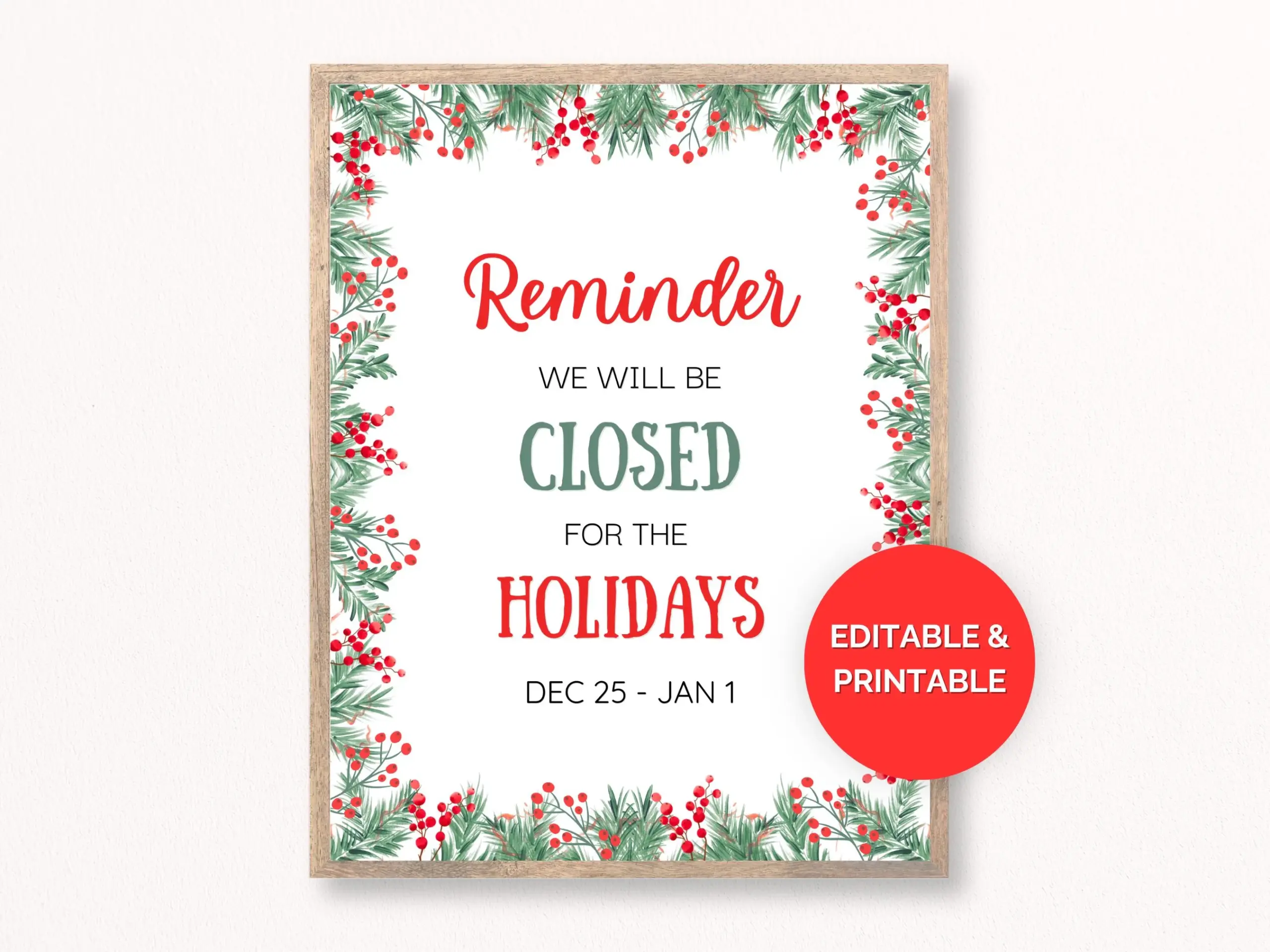 Printable Closing Early Sign