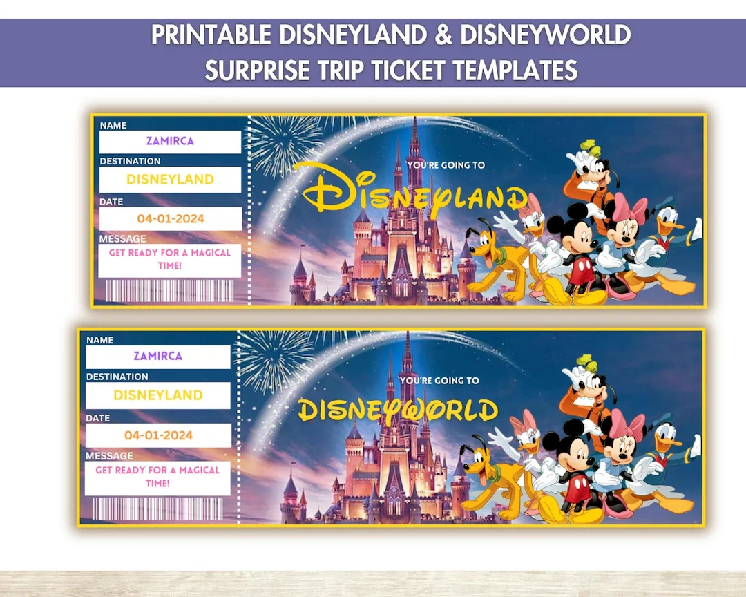 free printable disneyland ticket template
