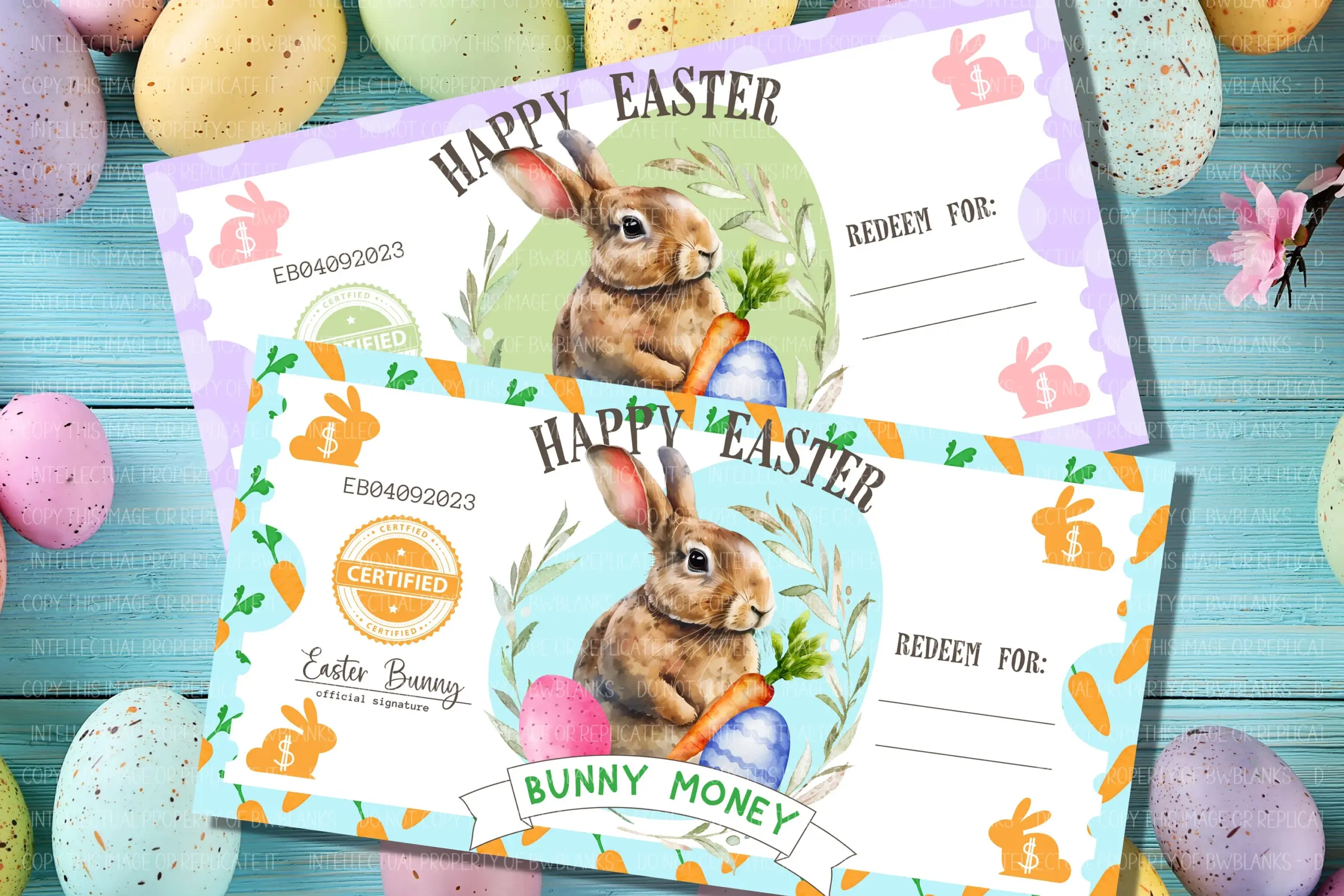 Printable Easter Bunny Money Digital