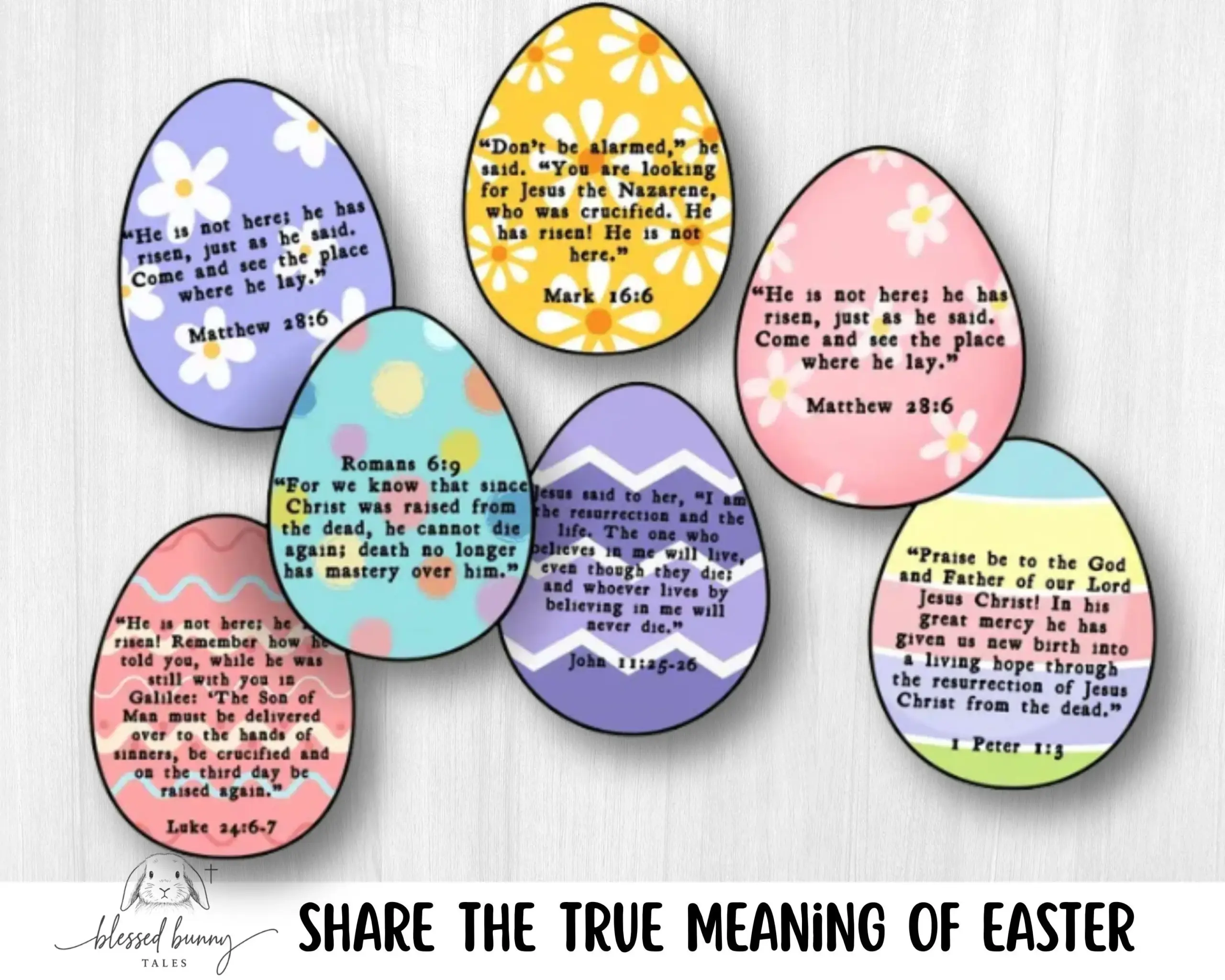 Printable Easter Egg Bible Verse Cards