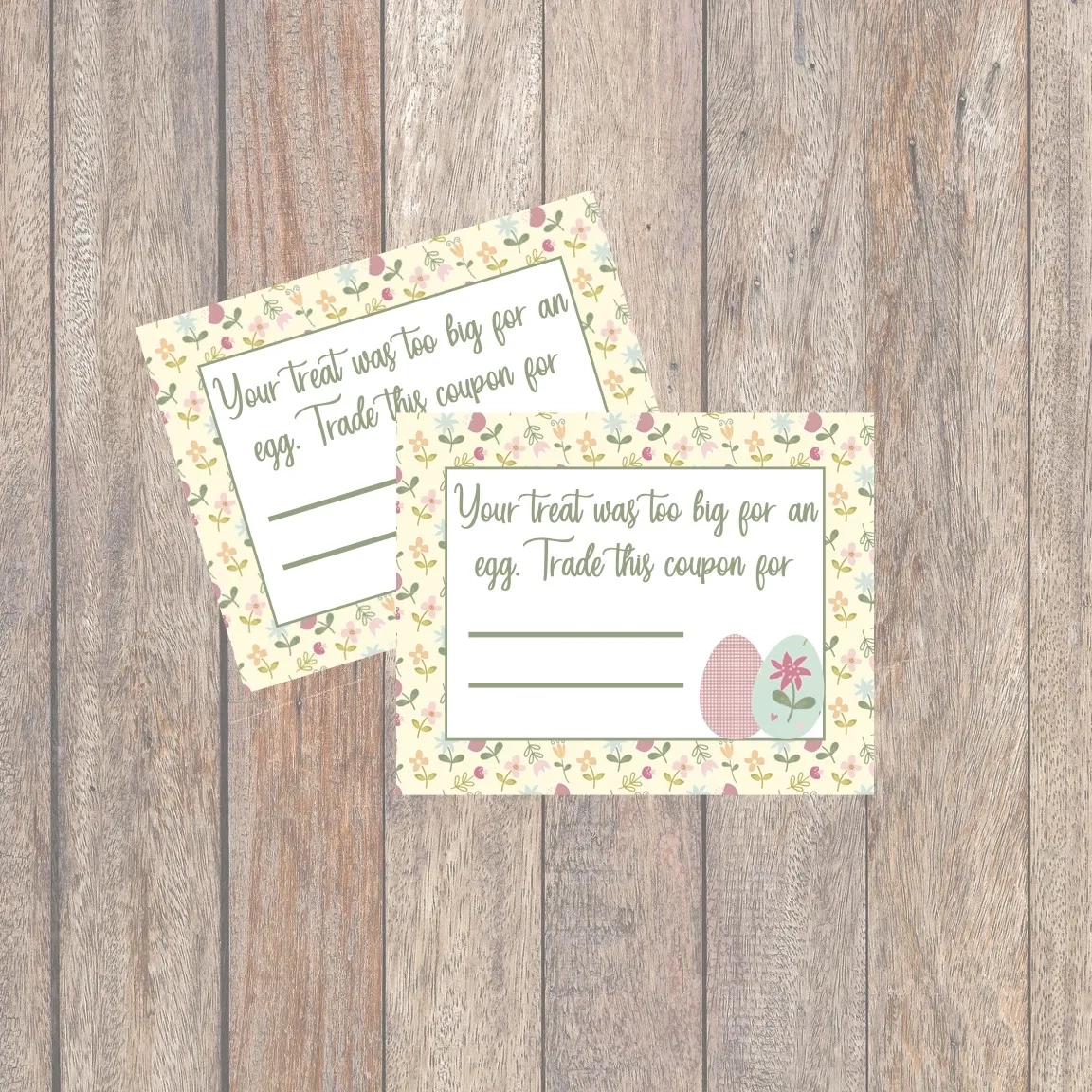 Printable Easter Egg Prize Coupons