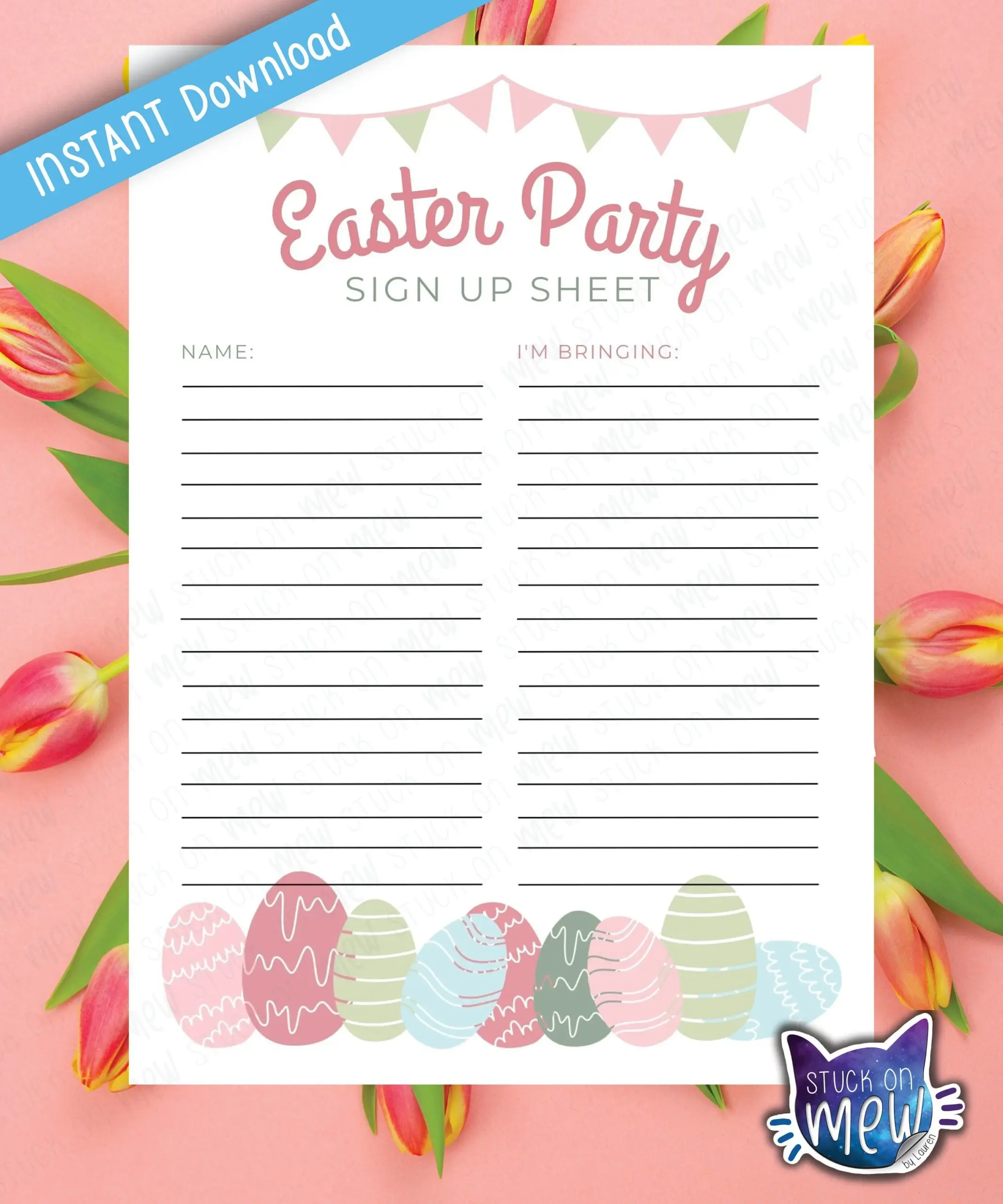 Printable Easter Party Sign Up Sheet Pdf