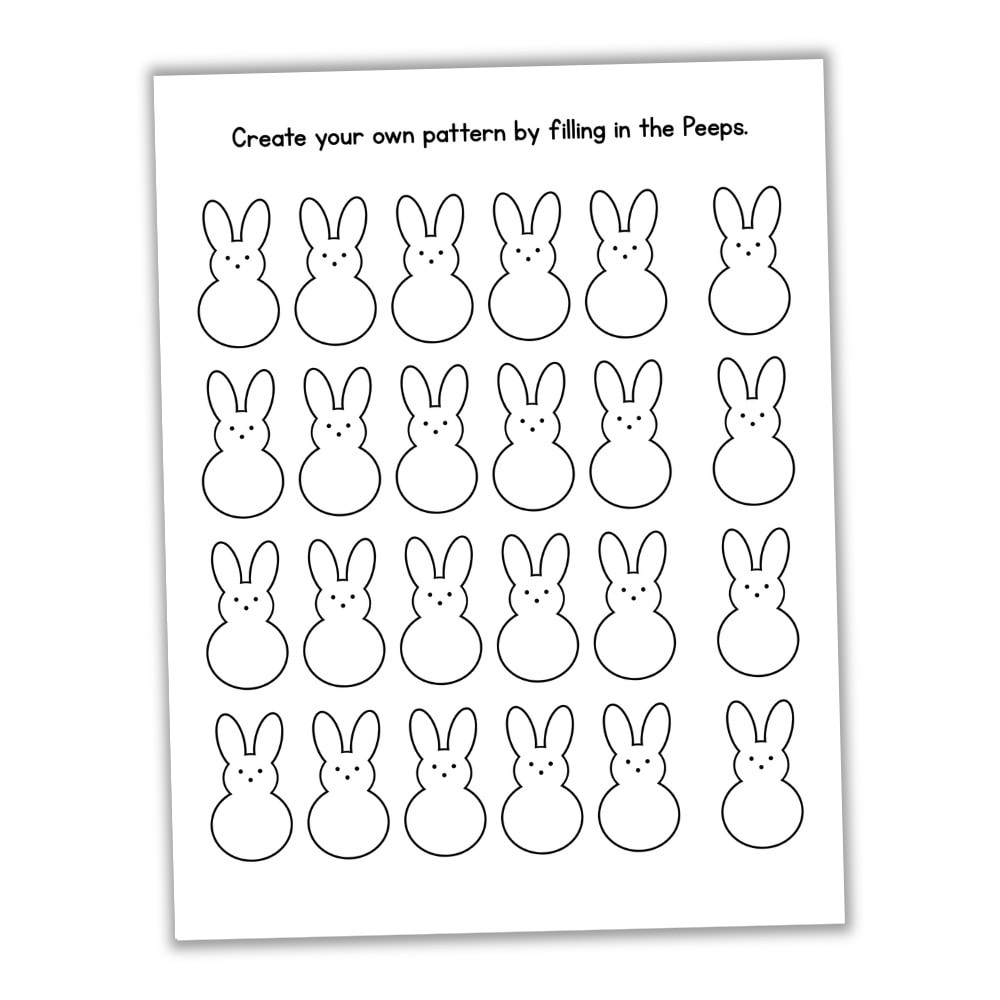 Printable Easter Peep Pattern Worksheets