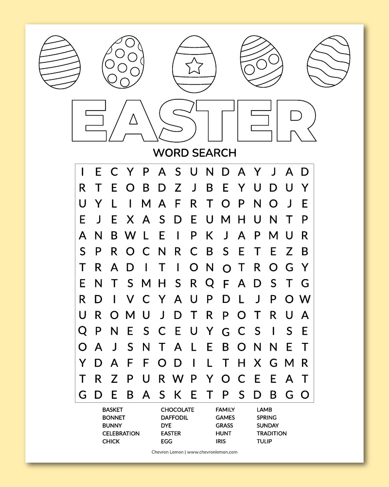 Printable Easter Word Search