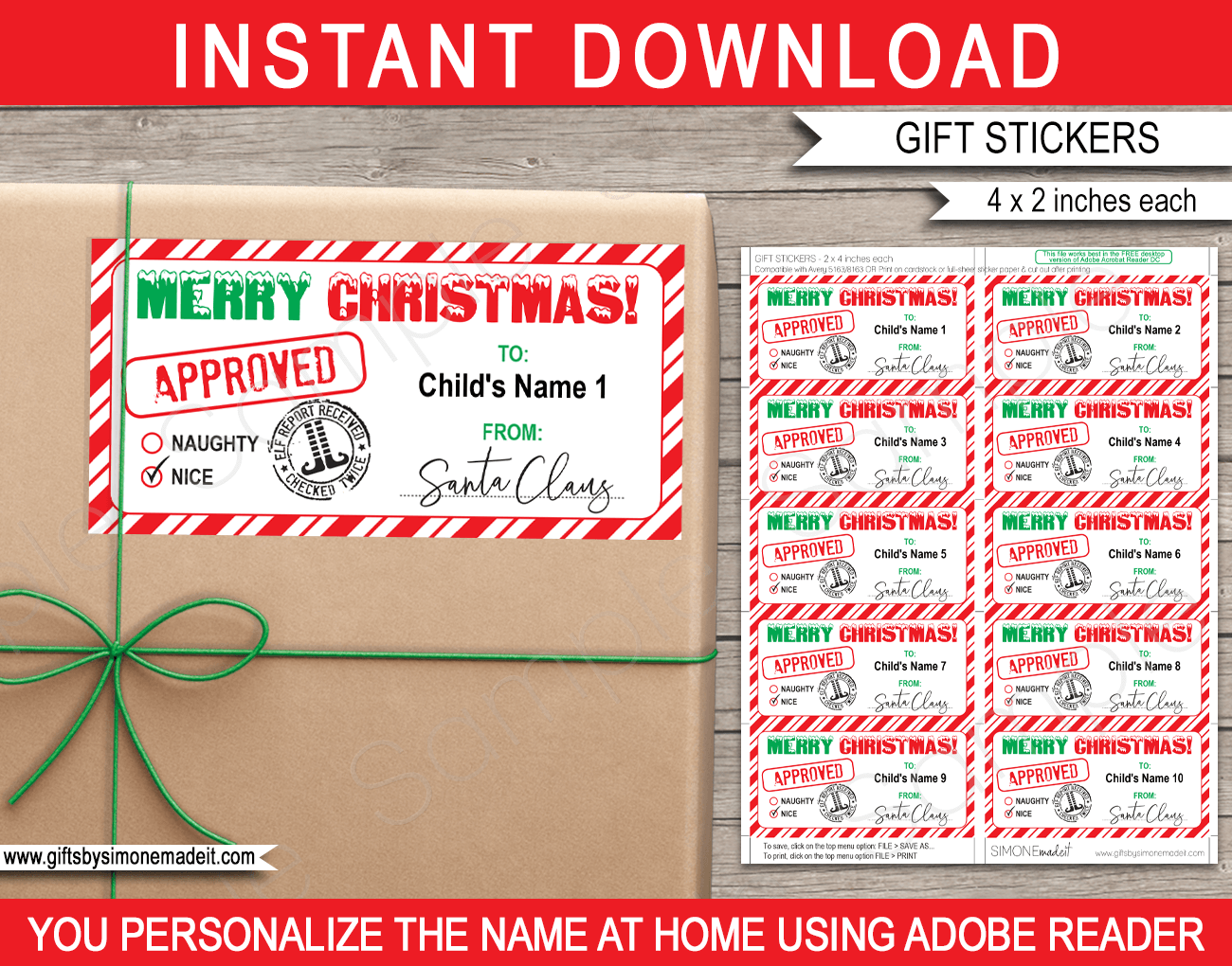 Printable From Santa Gift Tags