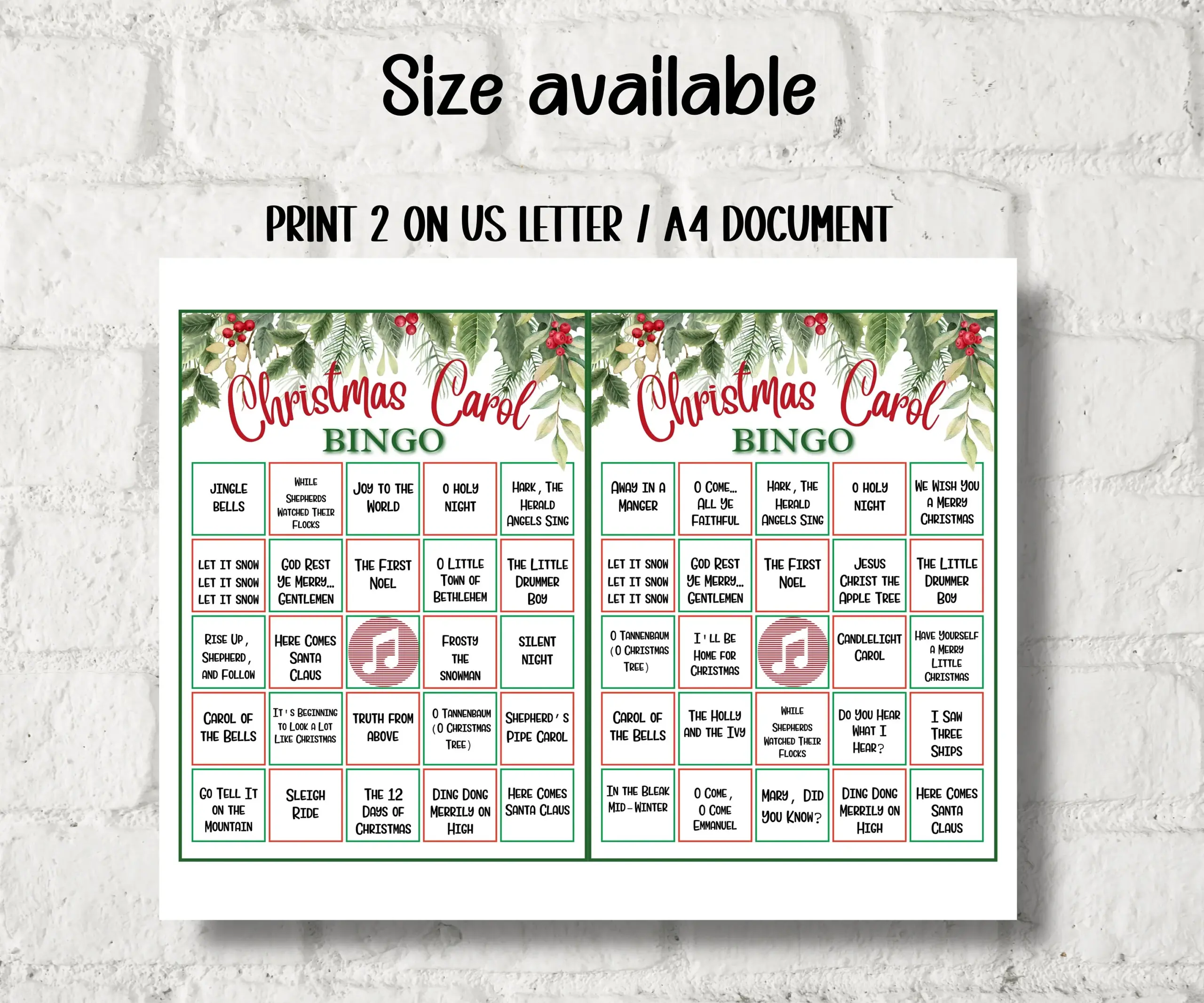free printable christmas carol bingo free printable christmas carol bingo