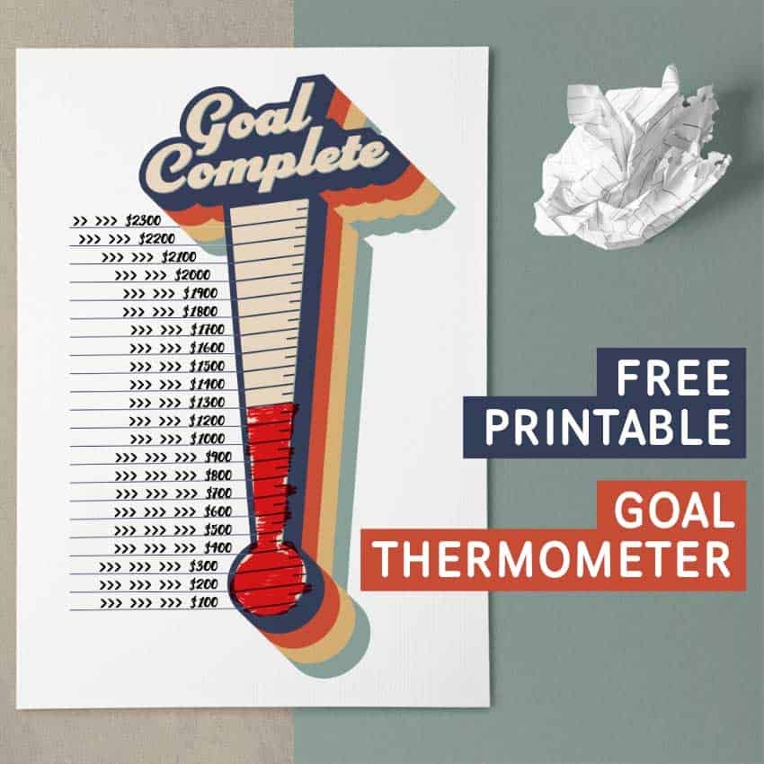 Printable Goal Tracking Thermometer