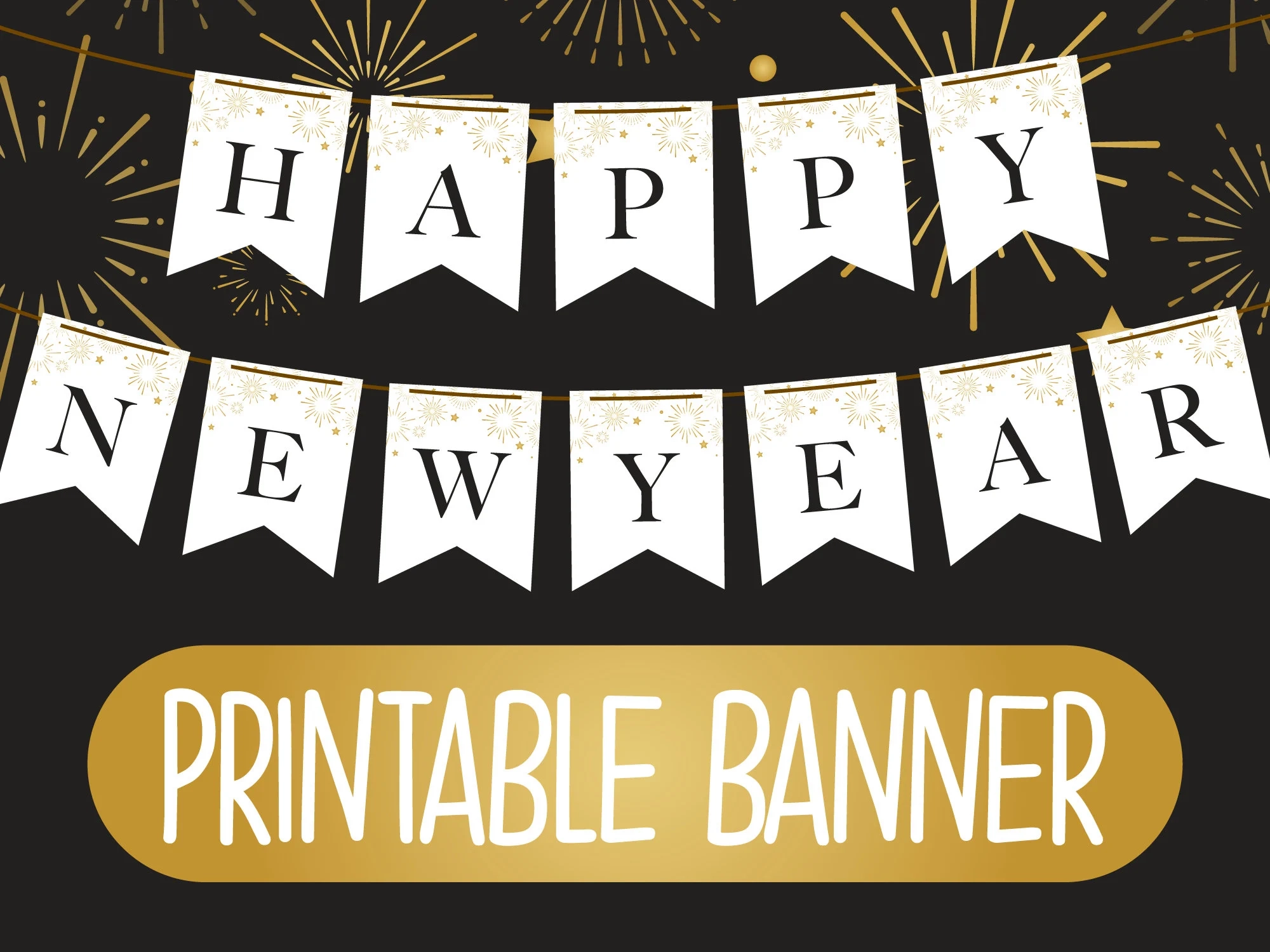 Printable Happy New Year Banner