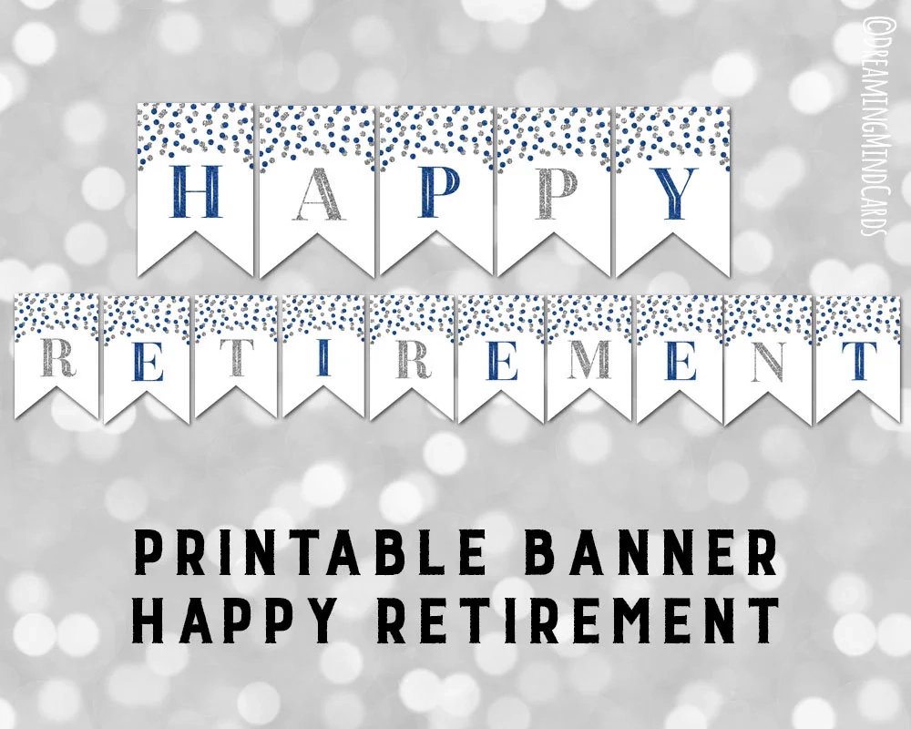 free printable happy retirement banner
