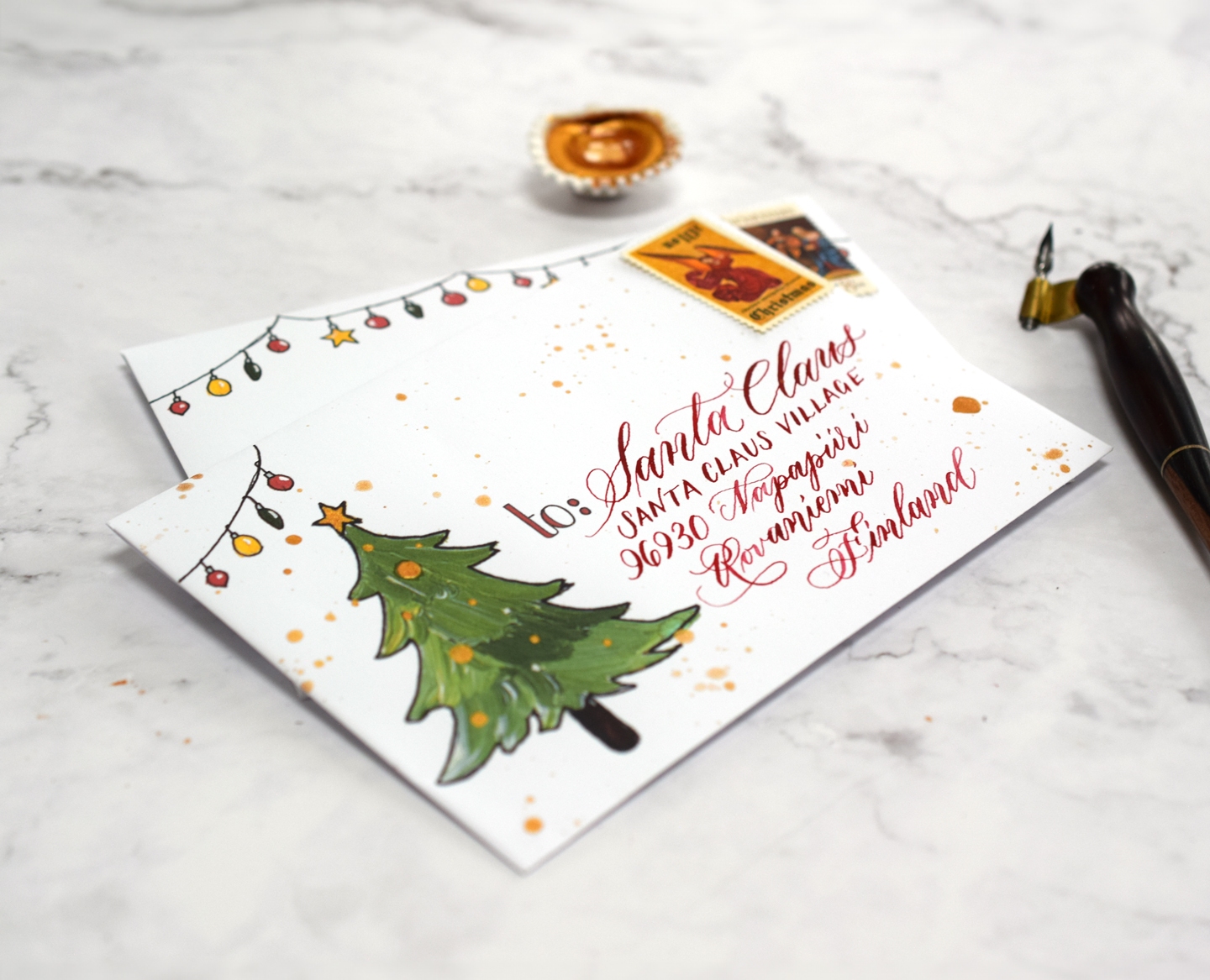 printable christmas envelope designs