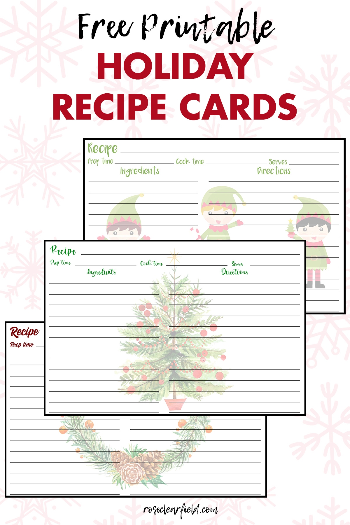 Printable Holiday Recipe Cards