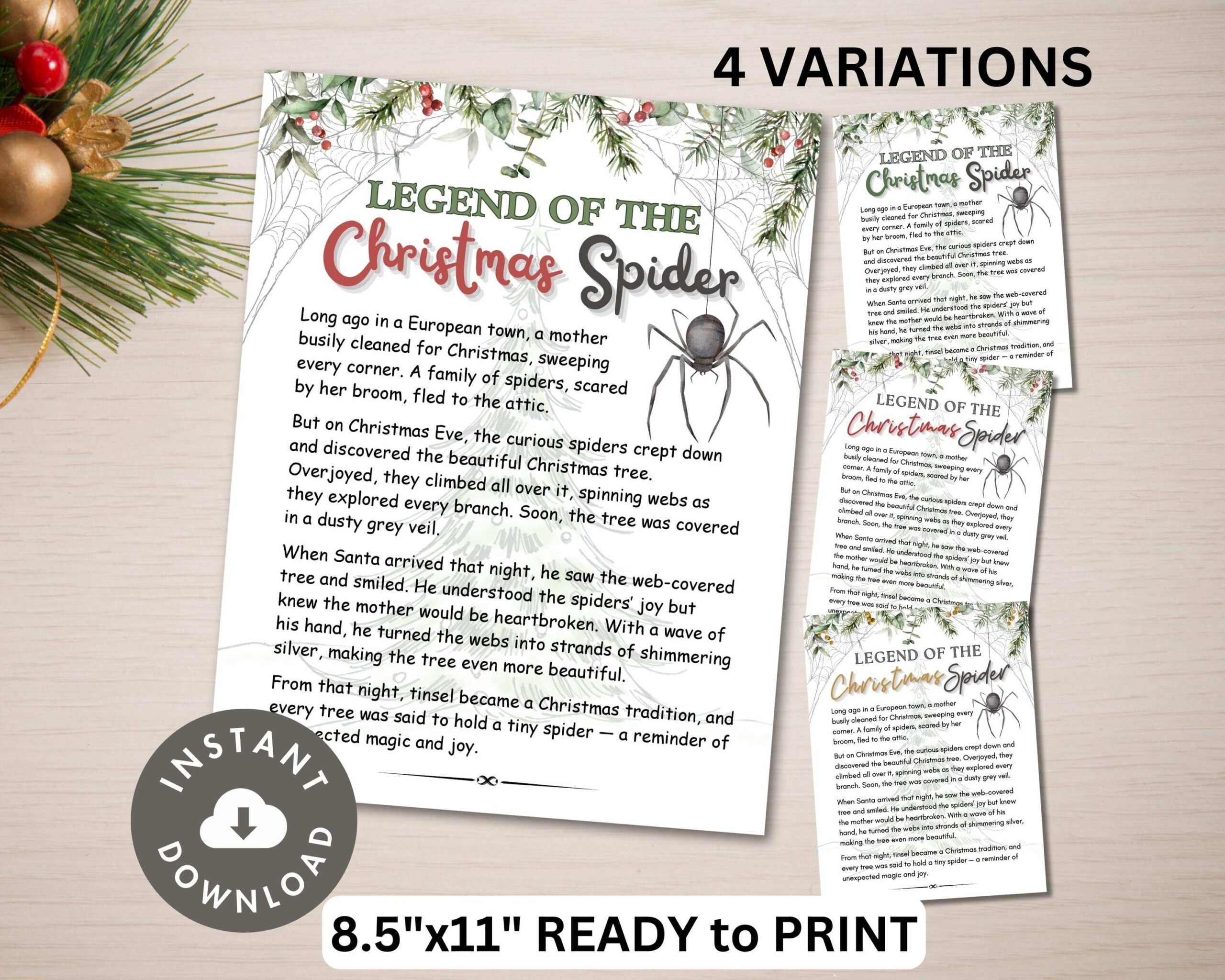 Printable Legend Of The Christmas Spider Printable Legend Of The Christmas Spider