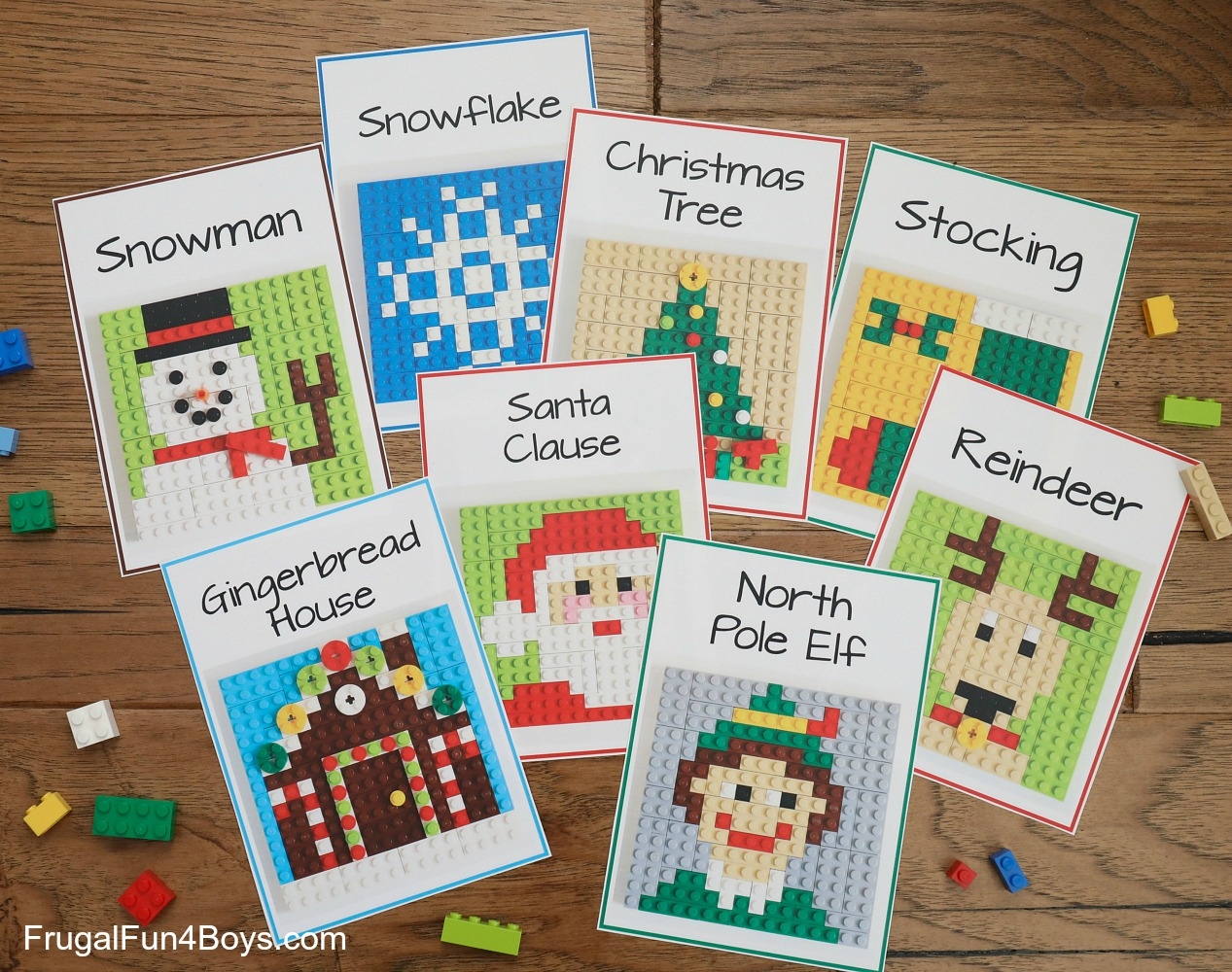 Printable Lego Christmas Building Cards