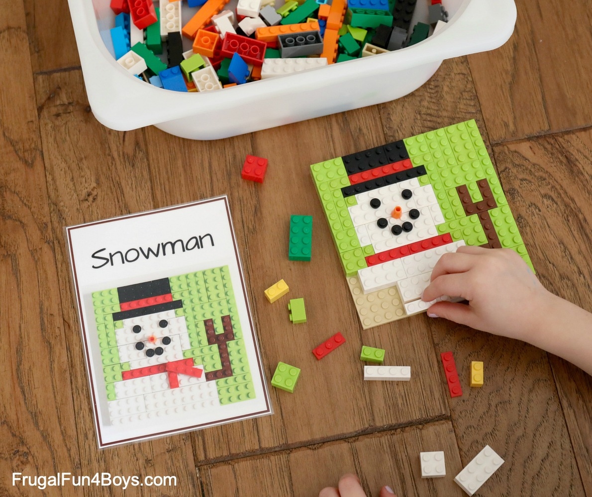 Printable Lego Christmas Building Cards
