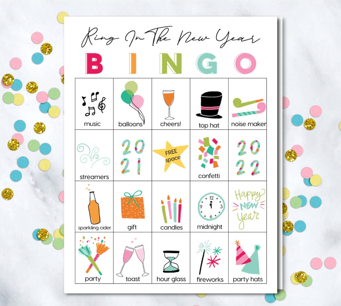 Printable New Years Eve Bingo Sheets