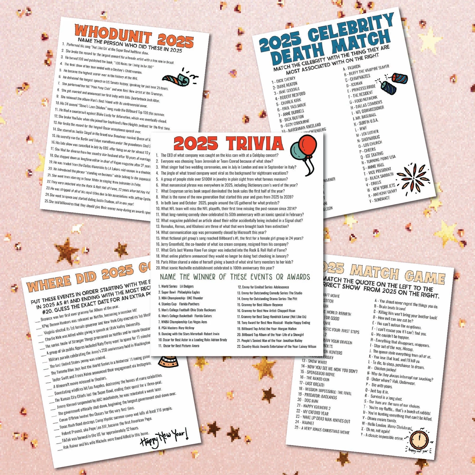 Printable New Years Eve Games