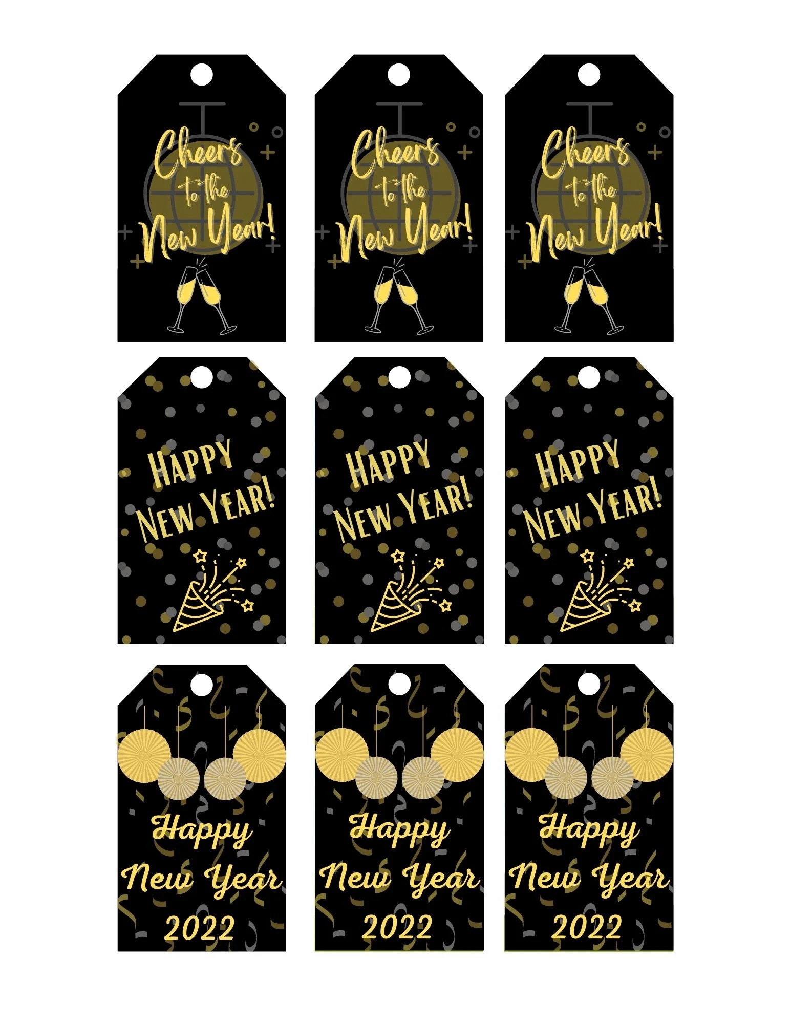 Printable New Years Gift Tags