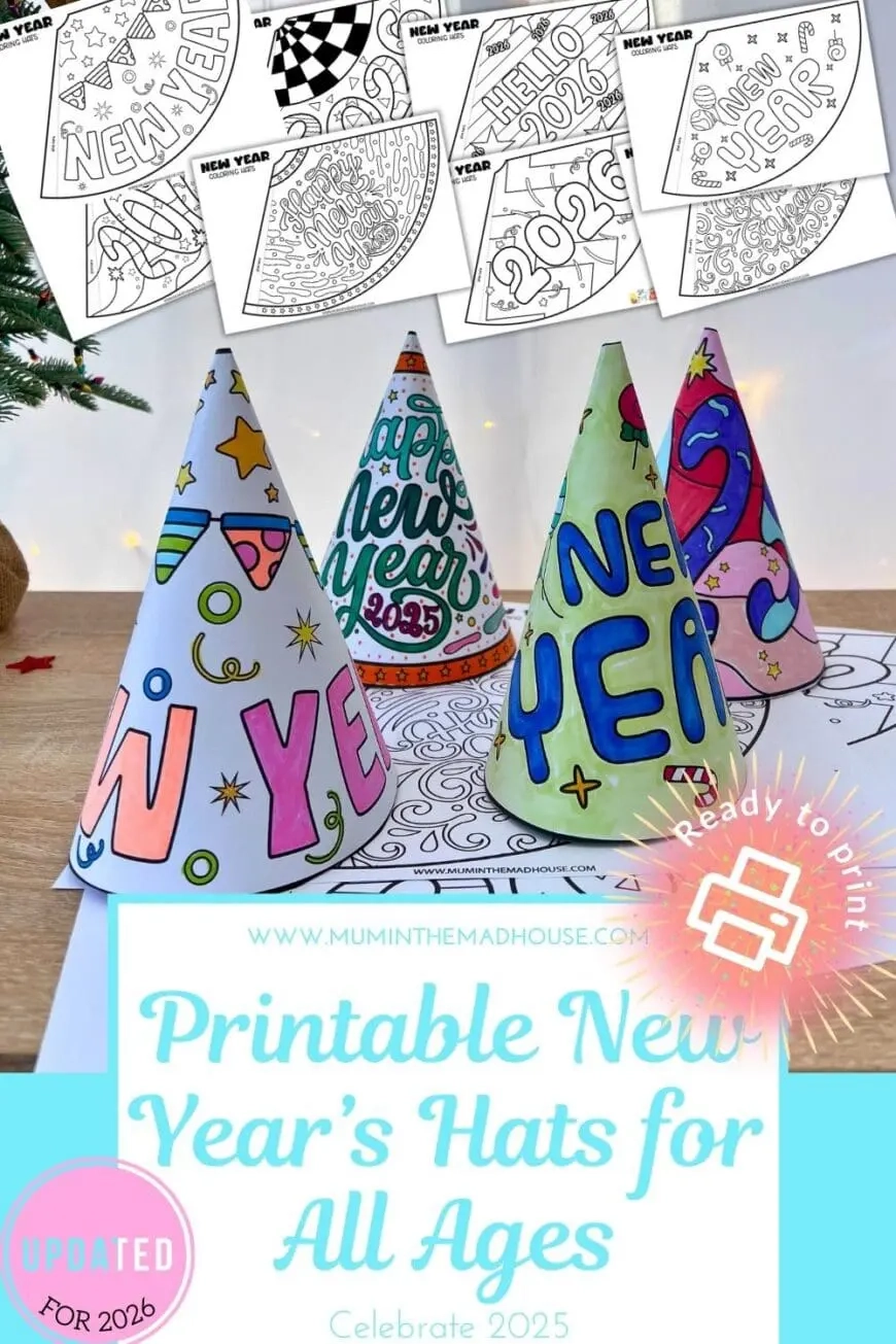 2026 new years hat printable