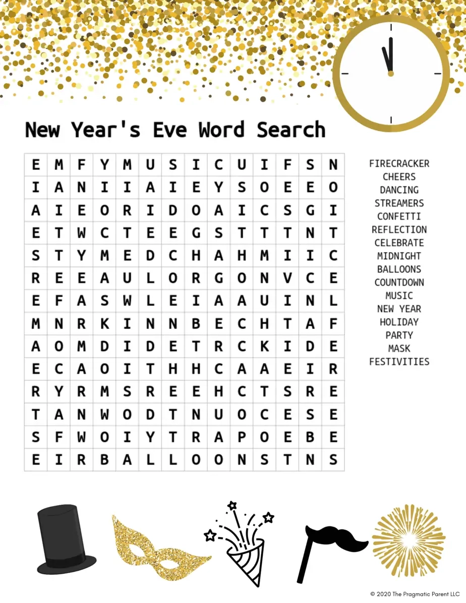 free printable new years word search free printable new years word search