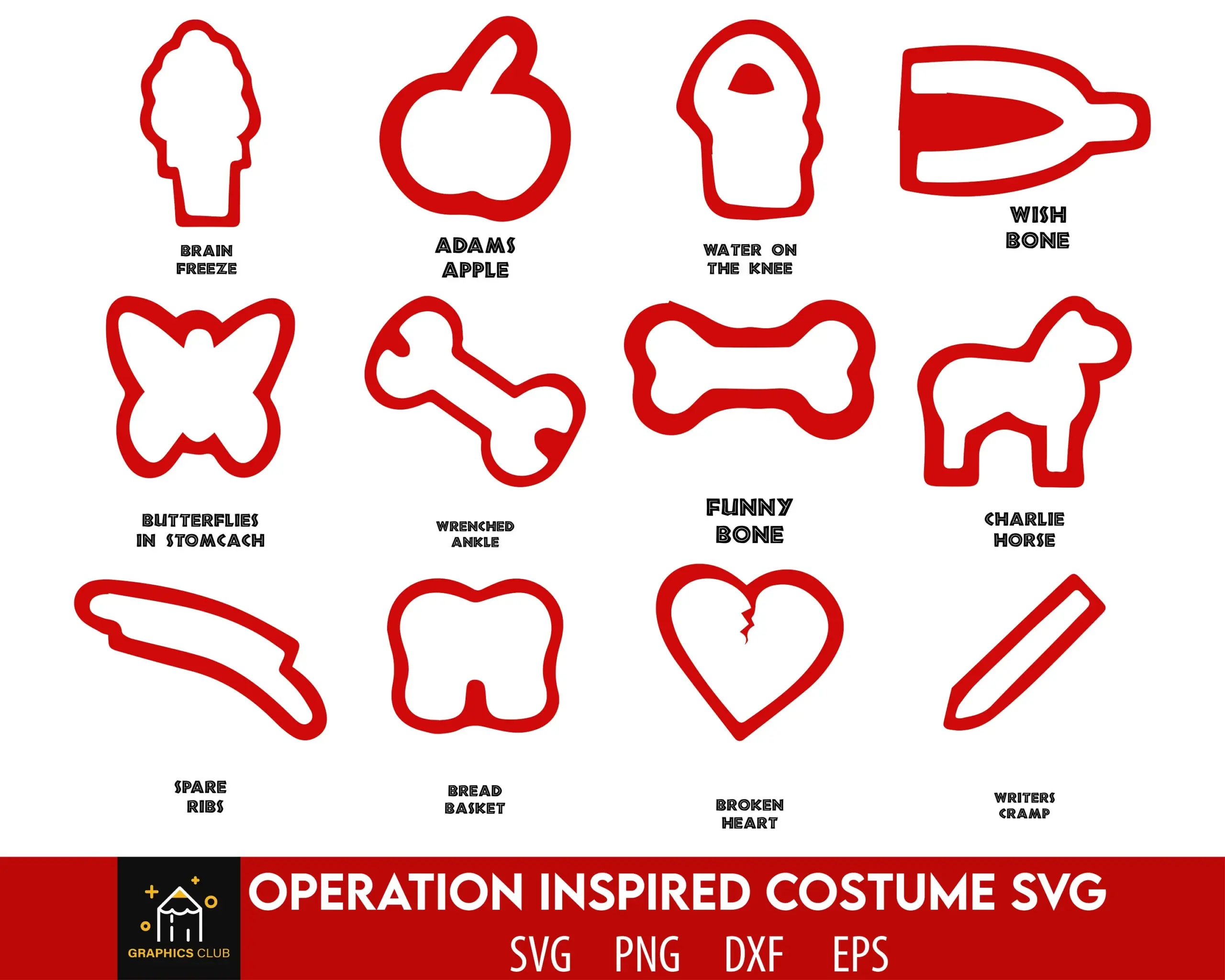 Printable Operation Game Pieces Printable Operation Game Pieces