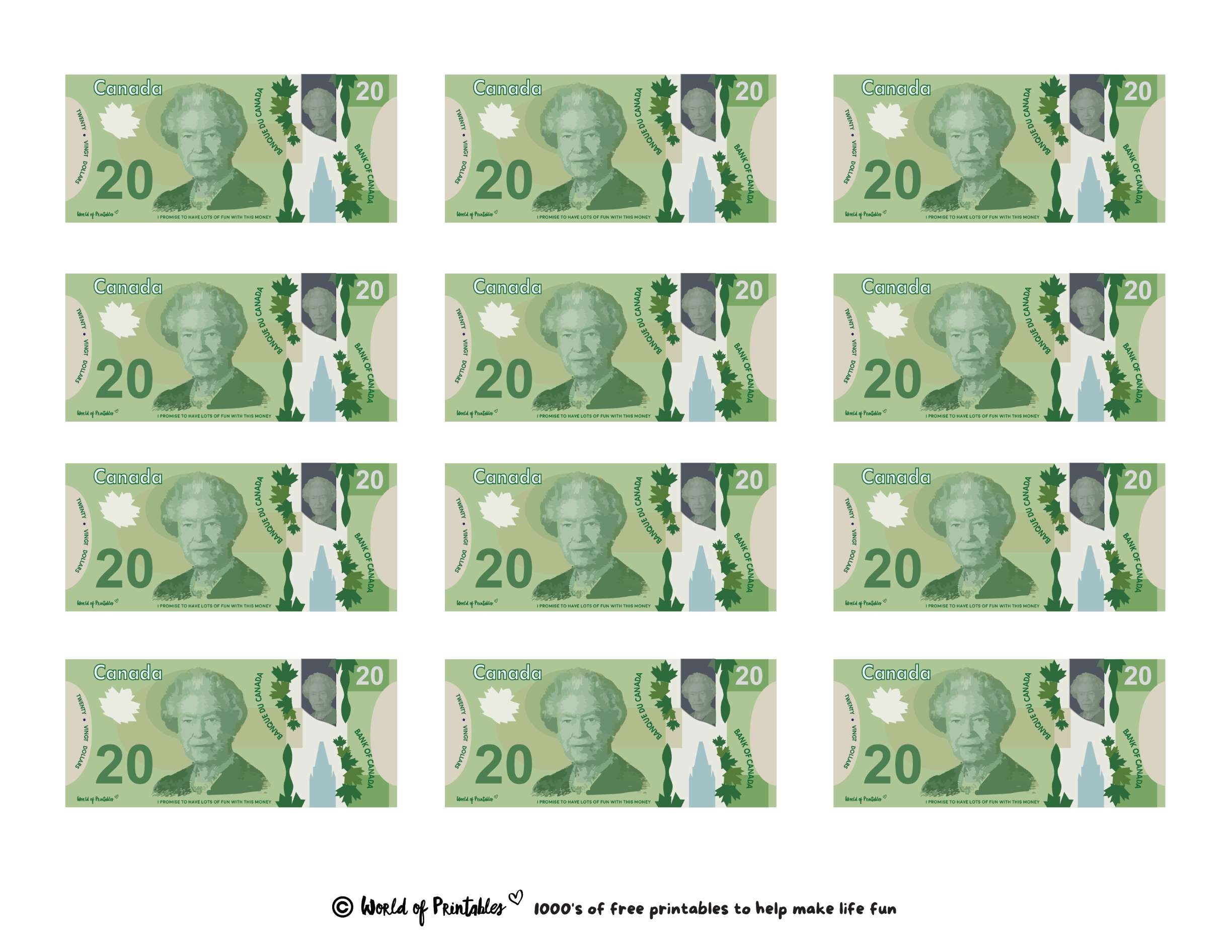 Printable Play Money